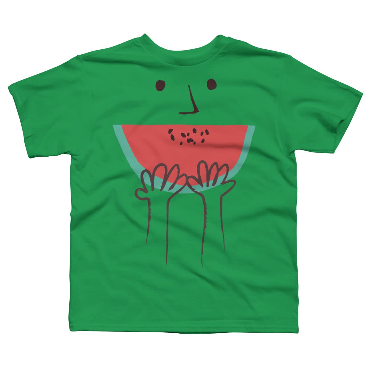Design By Humans Boys' Summer Smile Graphic Tee - Soft Cotton Short Sleeve T-Shirt for Kids - Perfect for Playdates, Beach Trips & Summer Outfits