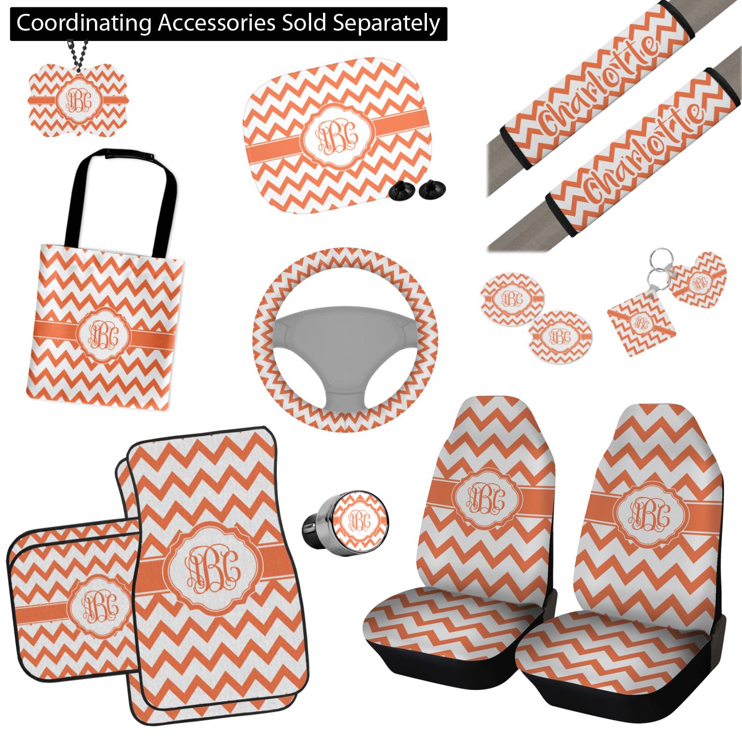 Custom Chevron Car Floor Mats for Front Seat - Non-Slip, All-Weather Protection - Perfect for Sedans, SUVs & Trucks - Keep Your Vehicle Clean & Stylish