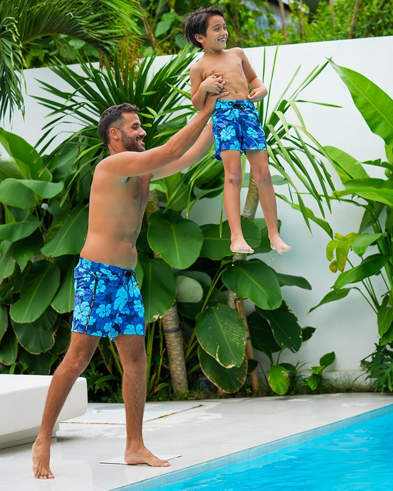Boys' & Girls' Hawaiian Opihi Print Shorts for Kids - Comfortable Summer Beach Shorts for Outdoor Play, Vacation & Poolside Fun