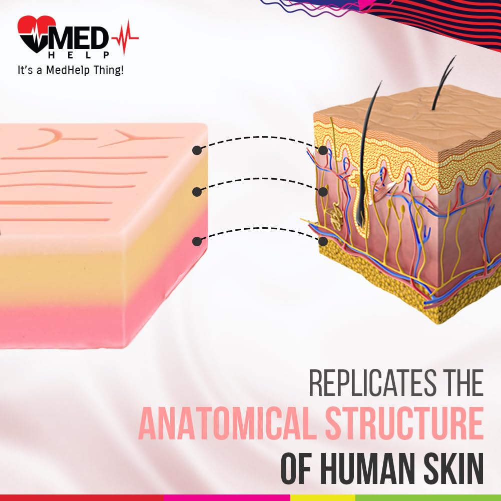 Advanced 3-Layer Suture Practice Pad with 17 Wounds - Medical & Veterinary Training Kit for Students, Nurses, and Vet Techs - Perfect for Surgical Skills Development and Clinical Practice