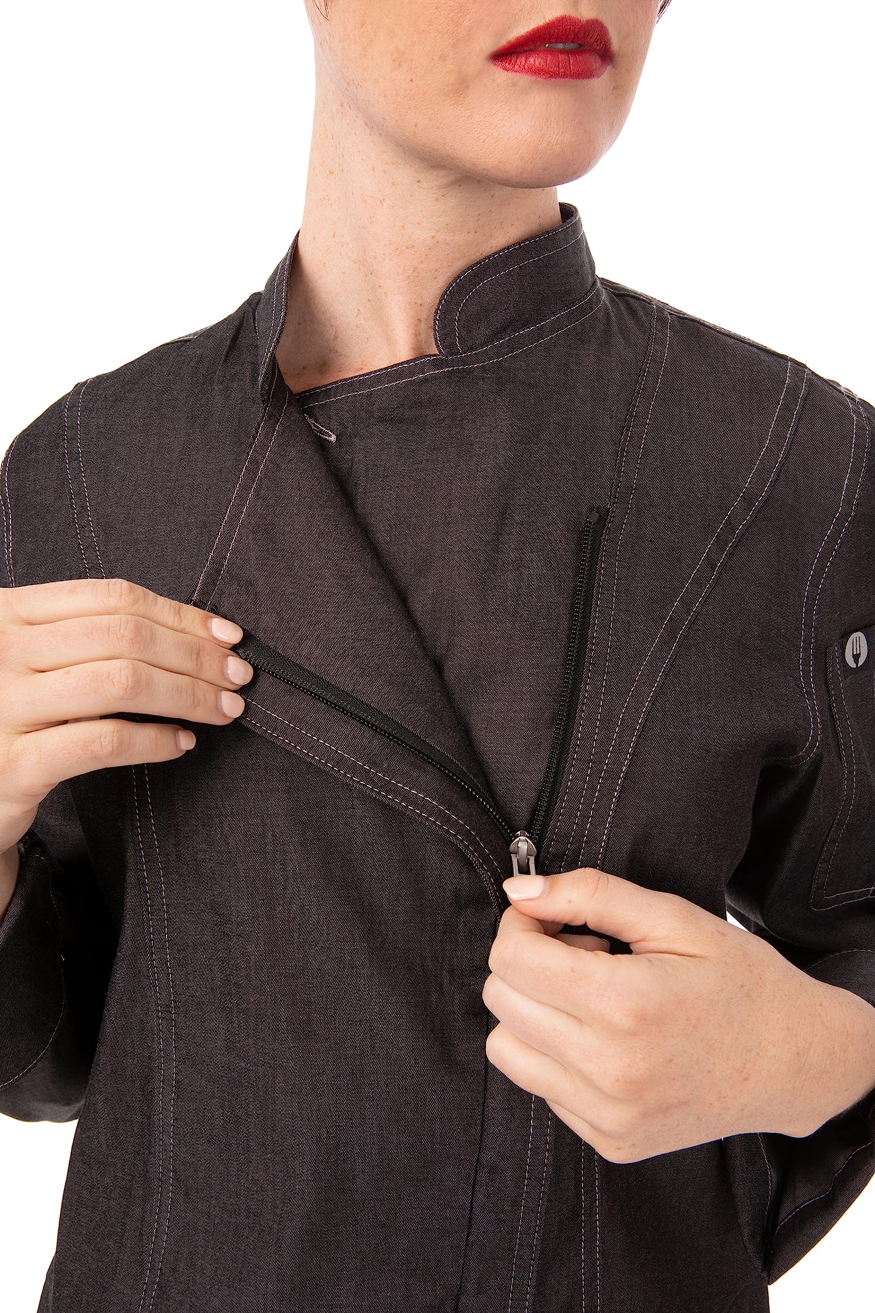 Chef Works Women's Gramercy Denim Chef Coat - Professional Kitchen Apparel for Cooking, Baking & Culinary Arts | Perfect for Chefs, Bakers & Restaurant Staff