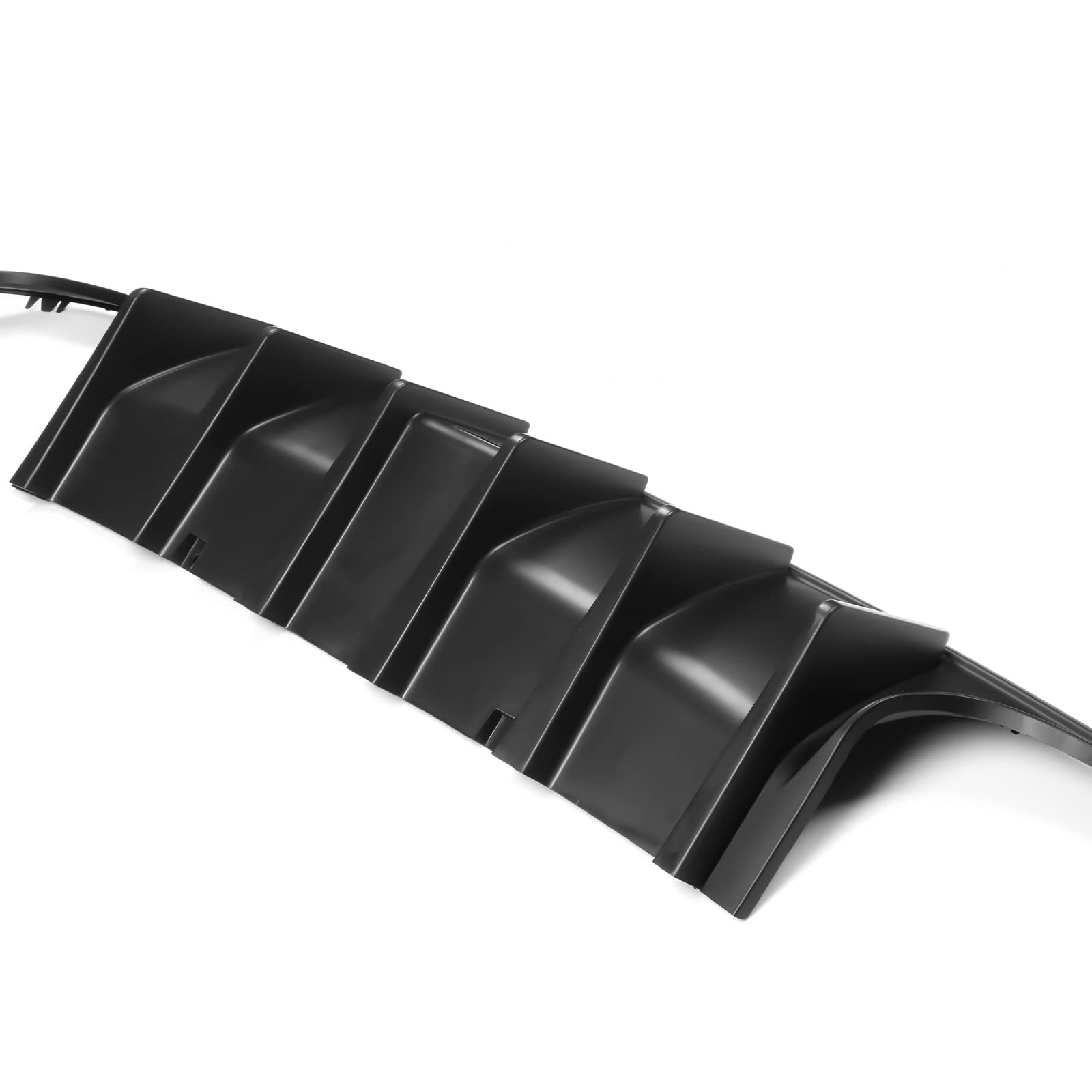 FREEMOTOR802 Rear Diffuser with LED Light for 2015-2023 Dodge Charger | IKON V4 Style Matte Black Quad Exhaust Tips | Bumper Lip & Shark Fins | PP Material | Upgrade Your Charger's Rear Styling for Street & Show Car Looks