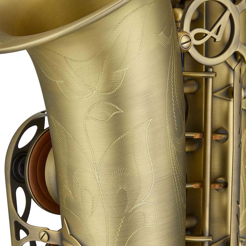 Antigua Winds AS4248AQ PowerBell Professional Alto Saxophone with Antique Finish - Perfect for Jazz, Concert, and Studio Performances
