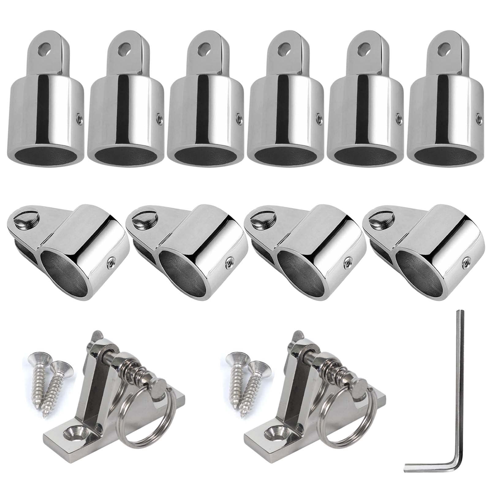 Heavy Duty Bimini Top Hardware Kit - 12 Pieces 316 Stainless Steel Boat Canopy Fittings for 7/8