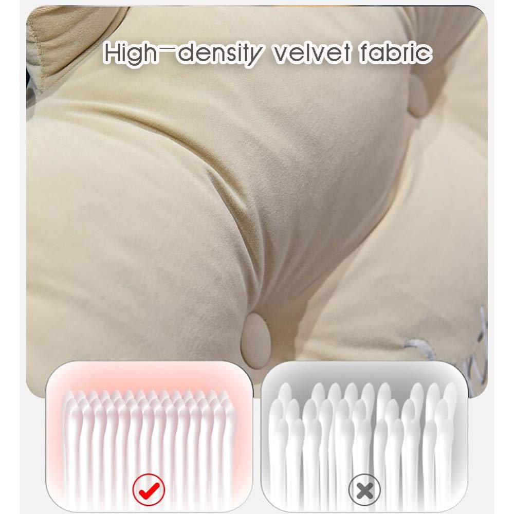 Velvet Triangle Backrest Wedge Pillow - Large Headboard Cushion for Bed & Sofa (180x50x20cm, Purple) - Perfect for Reading, Relaxing & Back Support in Bedrooms & Living Rooms