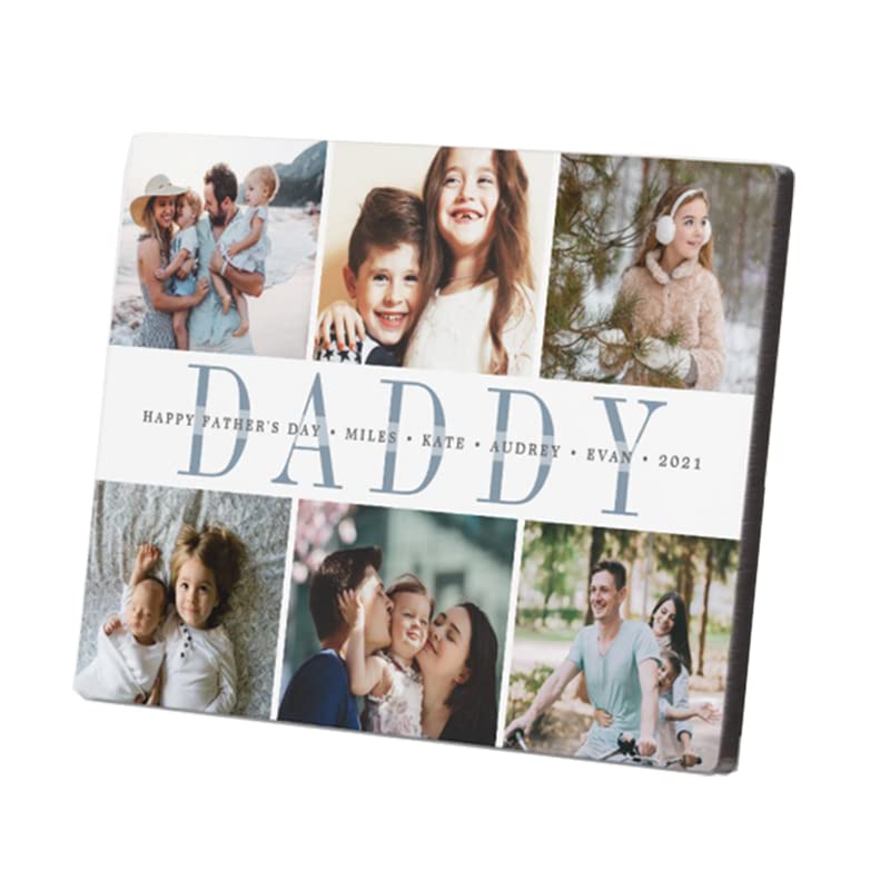 Personalized Wooden Picture Frame for Dad - Custom Father's Day Gift, 8x10 Inch Planked Photo Plaque - Perfect for Desktop Decoration, Anniversary Keepsake & Home Office Gifts for Men