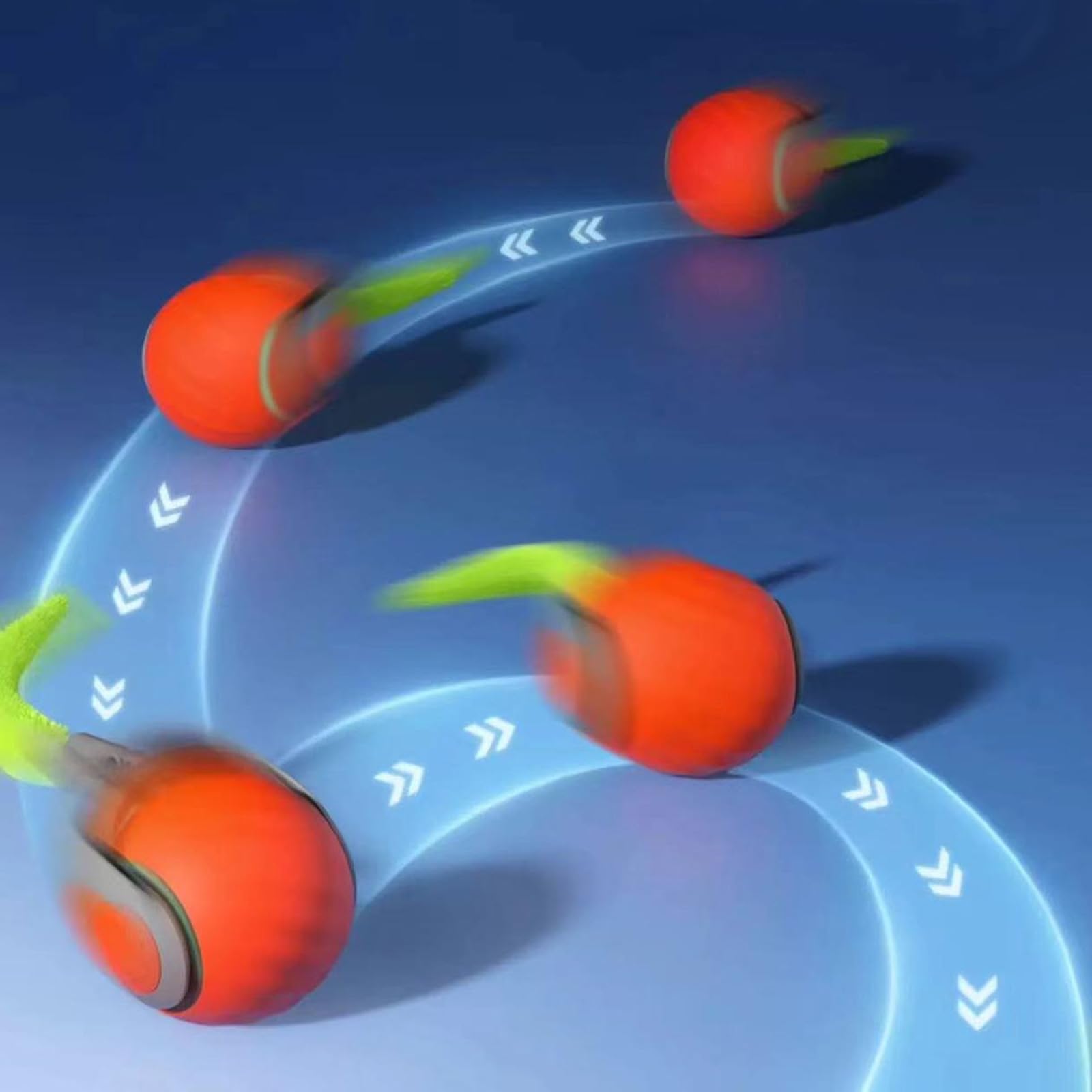 Speedy Tail 2.0 Automatic Interactive Cat Toy - Self Moving Smart Ball with Tail for Indoor Cats - 2 Speed Adjustments (2PCS Orange) - Perfect for Playtime & Exercise to Reduce Boredom