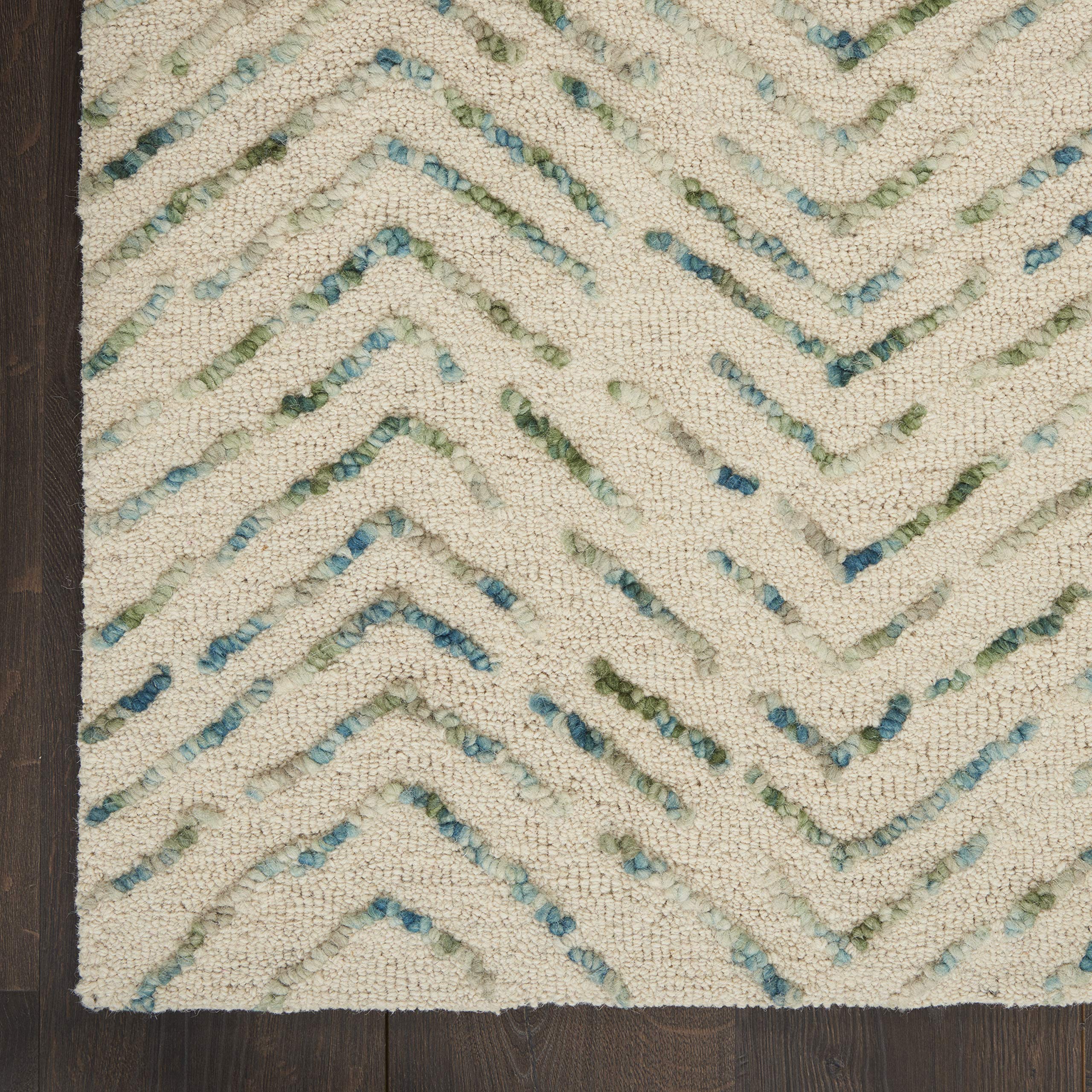 Nourison Vail Modern Ivory/Green 5'3