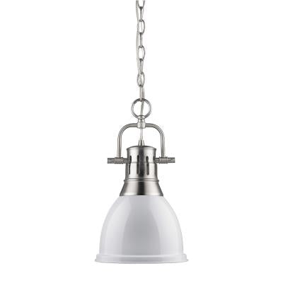 Dunbar Small White Pendant Light - Modern Minimalist Ceiling Hanging Fixture for Kitchen Island, Dining Room & Bedroom Lighting