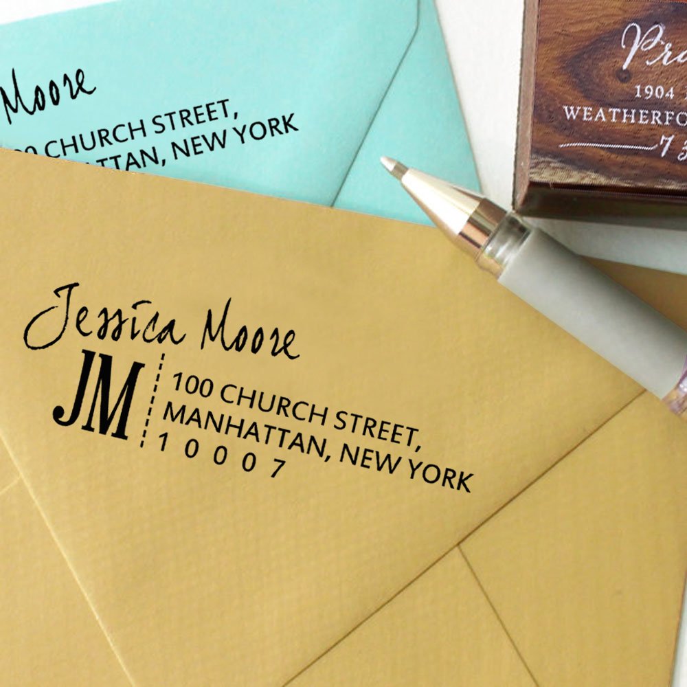 Custom Wood Mounted Rubber Stamp - Personalized Family Return Address Stamp for Invitations, Wedding, Thank You Cards & Envelopes - Perfect for Home, Office & Crafting