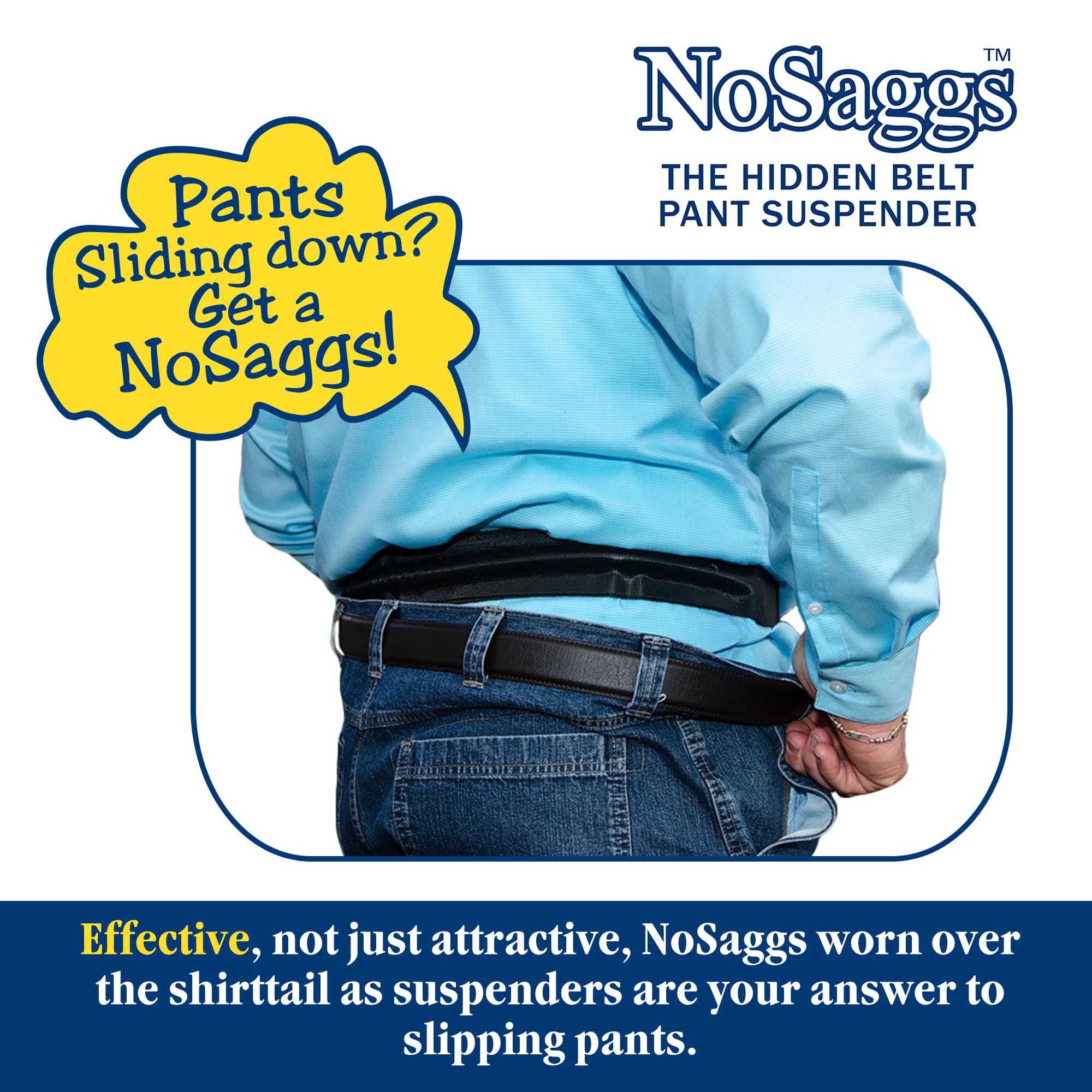 Hidden Belt Pant Suspender for Men - No Suspenders Needed to Keep Pants, Shorts, Scrubs & Sweatpants in Place | Perfect for Work, Casual Wear & Medical Professionals
