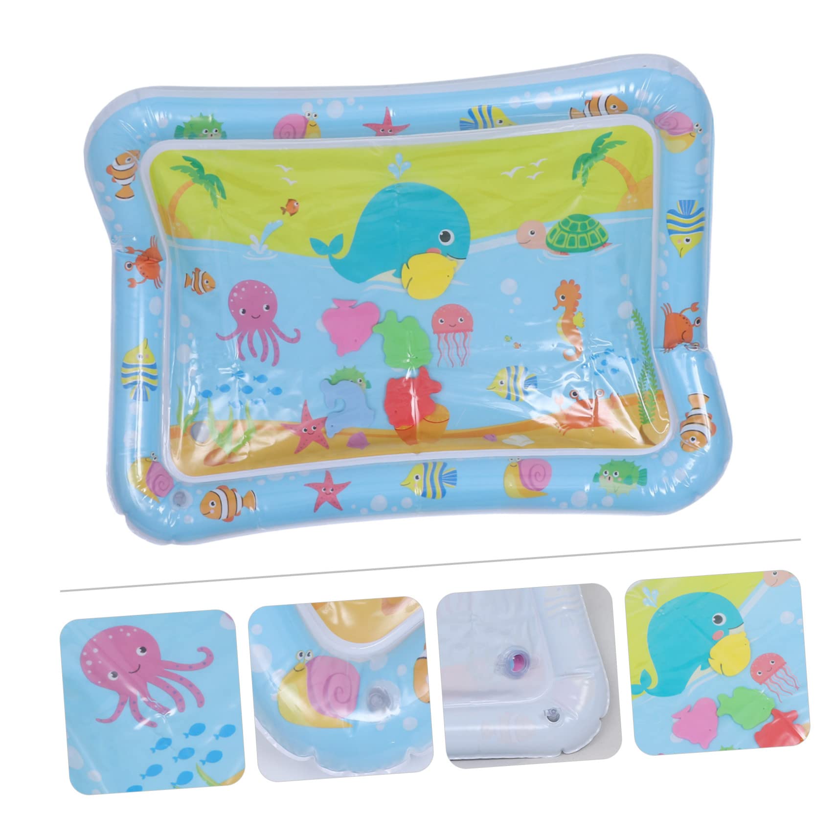 GREENADSCAPE Inflatable Water Play Mat - 1pc Blue Water Cushion for Tummy Time & Sensory Development | Non-Toxic Plastic Baby Activity Mat for Indoor/Outdoor Use