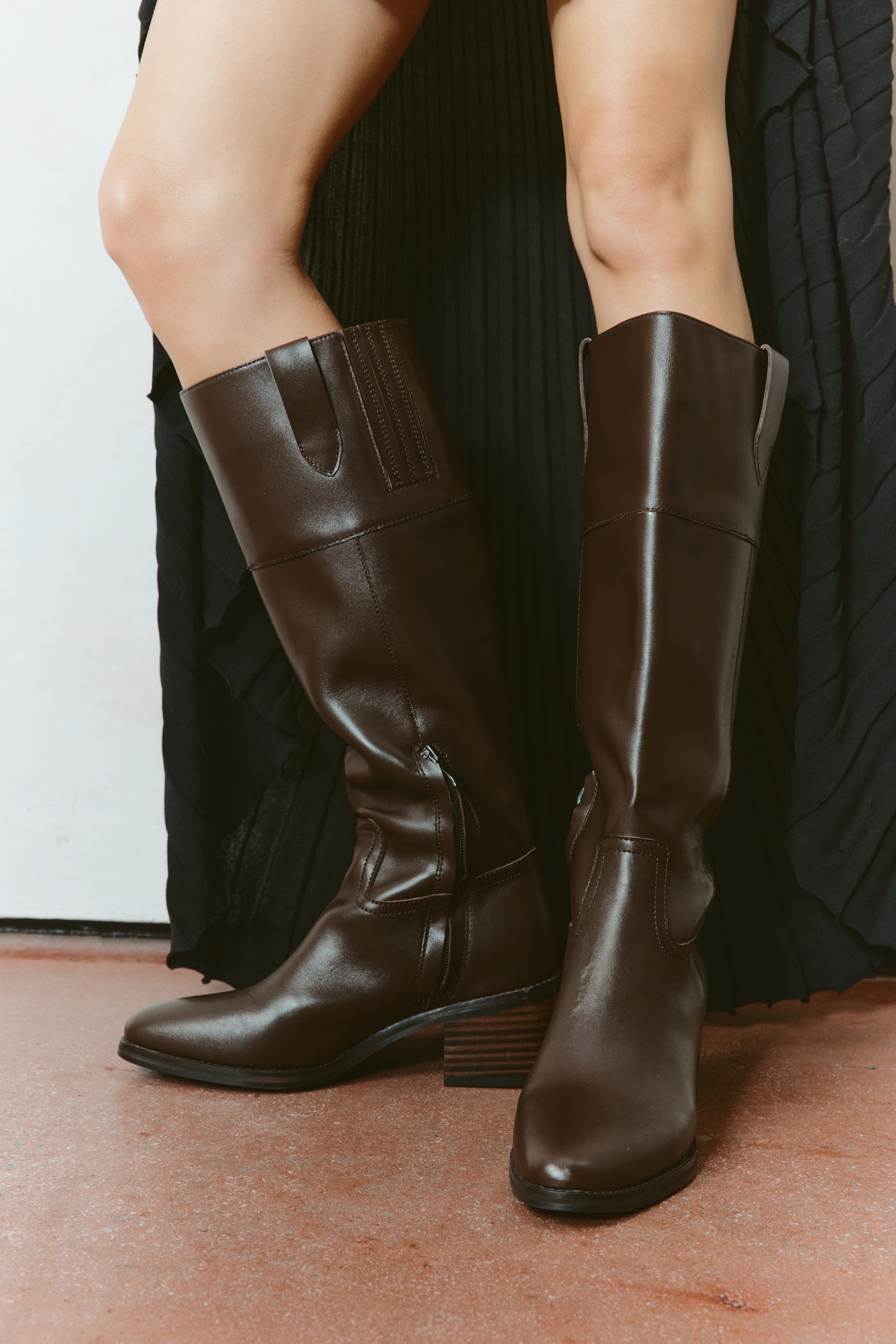 Zoey Women's Chocolate Brown Leather Riding Boots - Comfortable & Stylish Equestrian Boots for Horseback Riding & Fashion Outfits