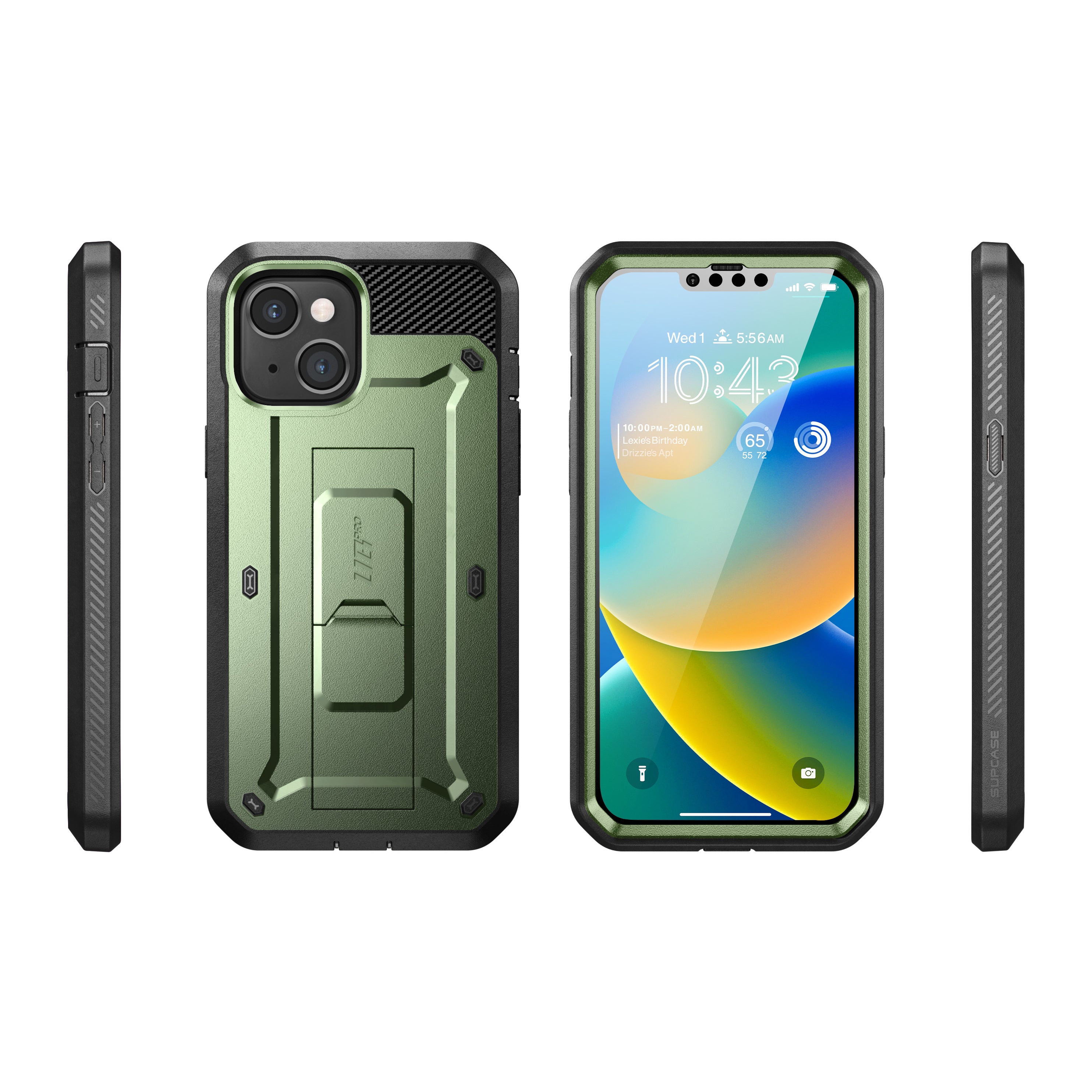 iPhone 14 6.1 Inch Unicorn Beetle PRO Rugged Case - Heavy Duty Protection, Shockproof & Drop Proof - Dark Green - Perfect for Outdoor Adventures & Extreme Sports