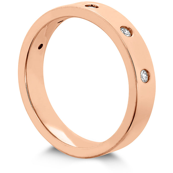 Hearts On Fire Coupled Multi Diamond Flat Burnish Band Wedding Ring - Elegant Stackable Diamond Band for Women, Perfect for Engagement, Anniversary & Bridal Jewelry Gifts