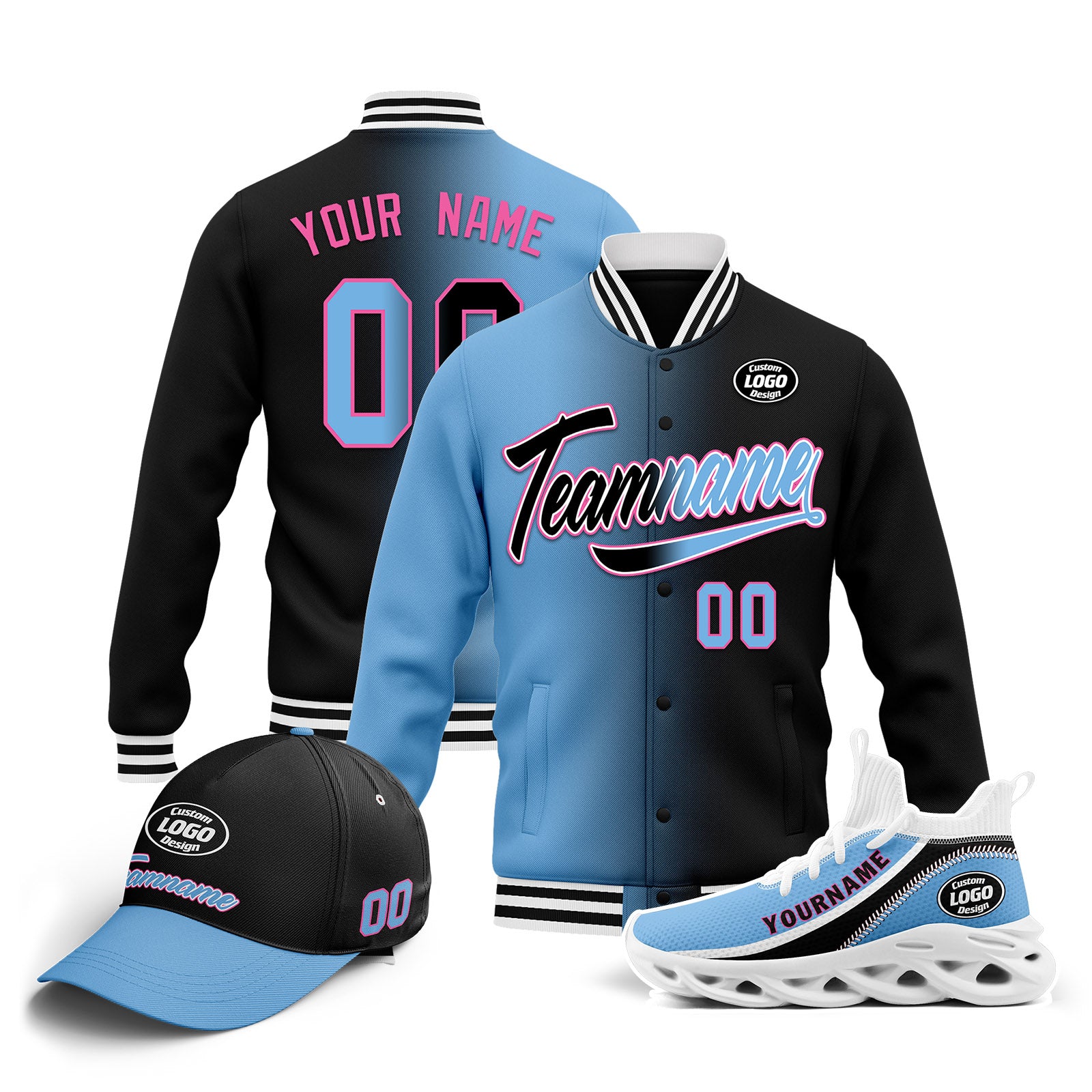 Custom Jacket, MaxSoul Shoes & Hat Combo - Personalized Outfit Set D028016 | Perfect for Streetwear Fashion & Gift Giving