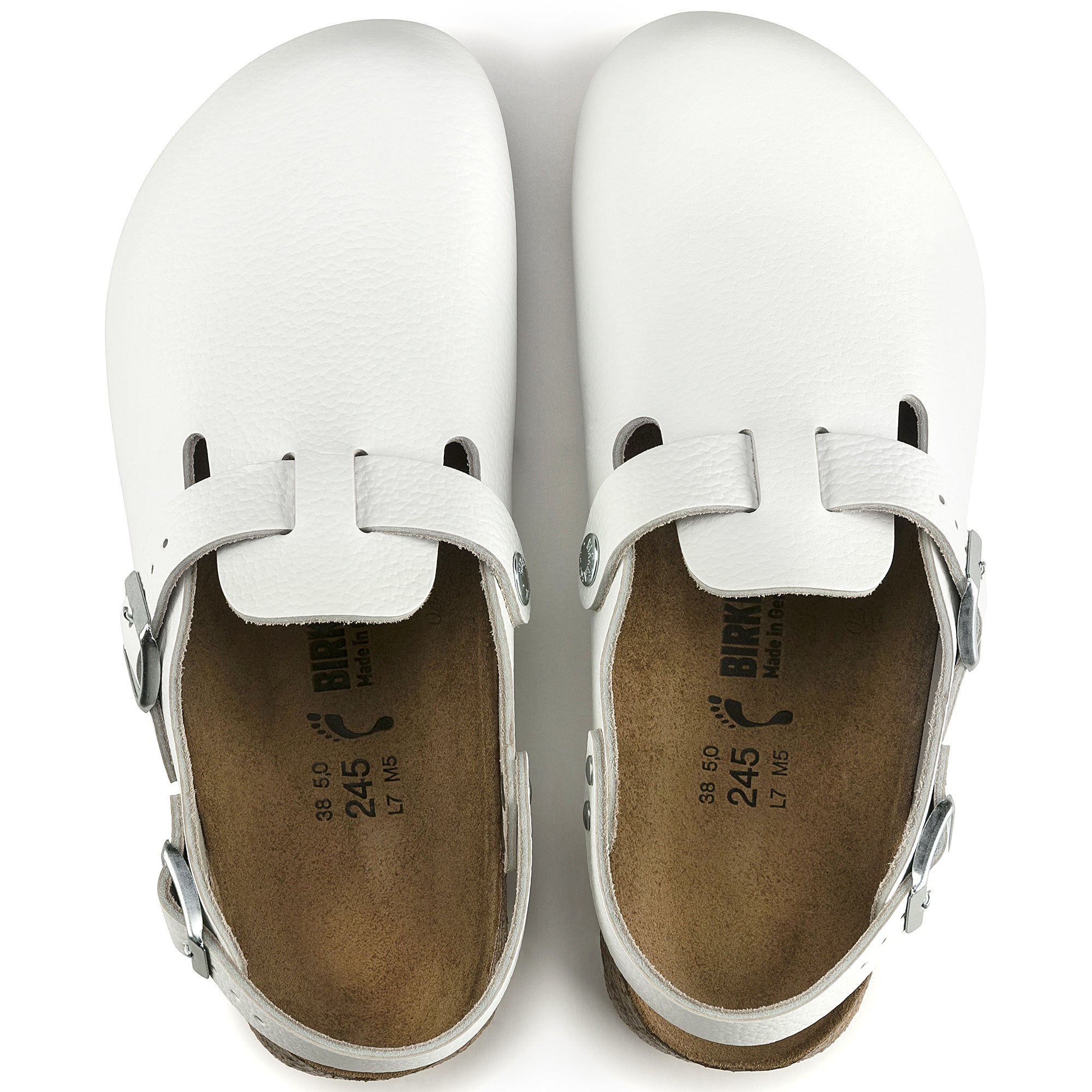 Birkenstock Tokio Super Grip Leather Clog - Classic Footbed in White | Non-Slip Work Shoes for Nurses, Chefs & Healthcare Professionals