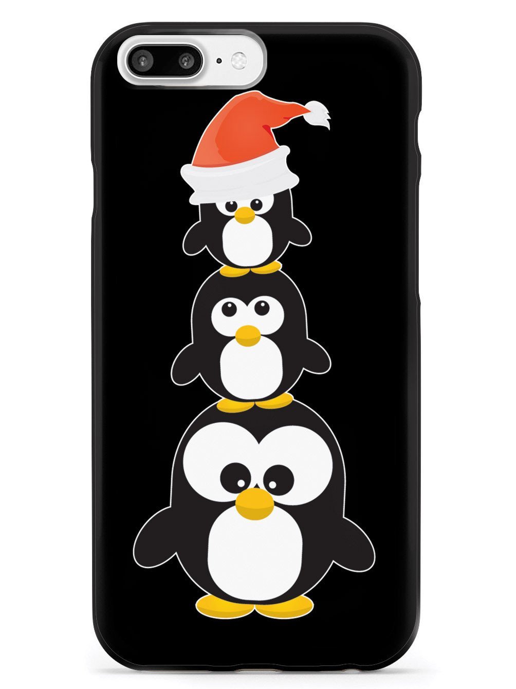 **Inspired Cases for iPhone 8 Plus - 3D Textured Protective Phone Cover with Christmas Penguin Trio Design - Durable & Slim Fit - Perfect for Holidays, Gifts & Everyday Use**