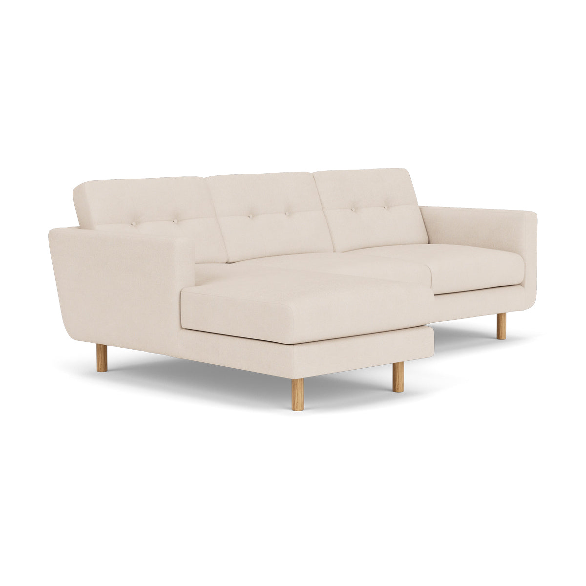 Conrad Fabric Left Chaise Sofa - Modern L-Shaped Sectional Couch with Reversible Chaise Lounge for Living Room, Apartment & Home Theater Comfortable Seating