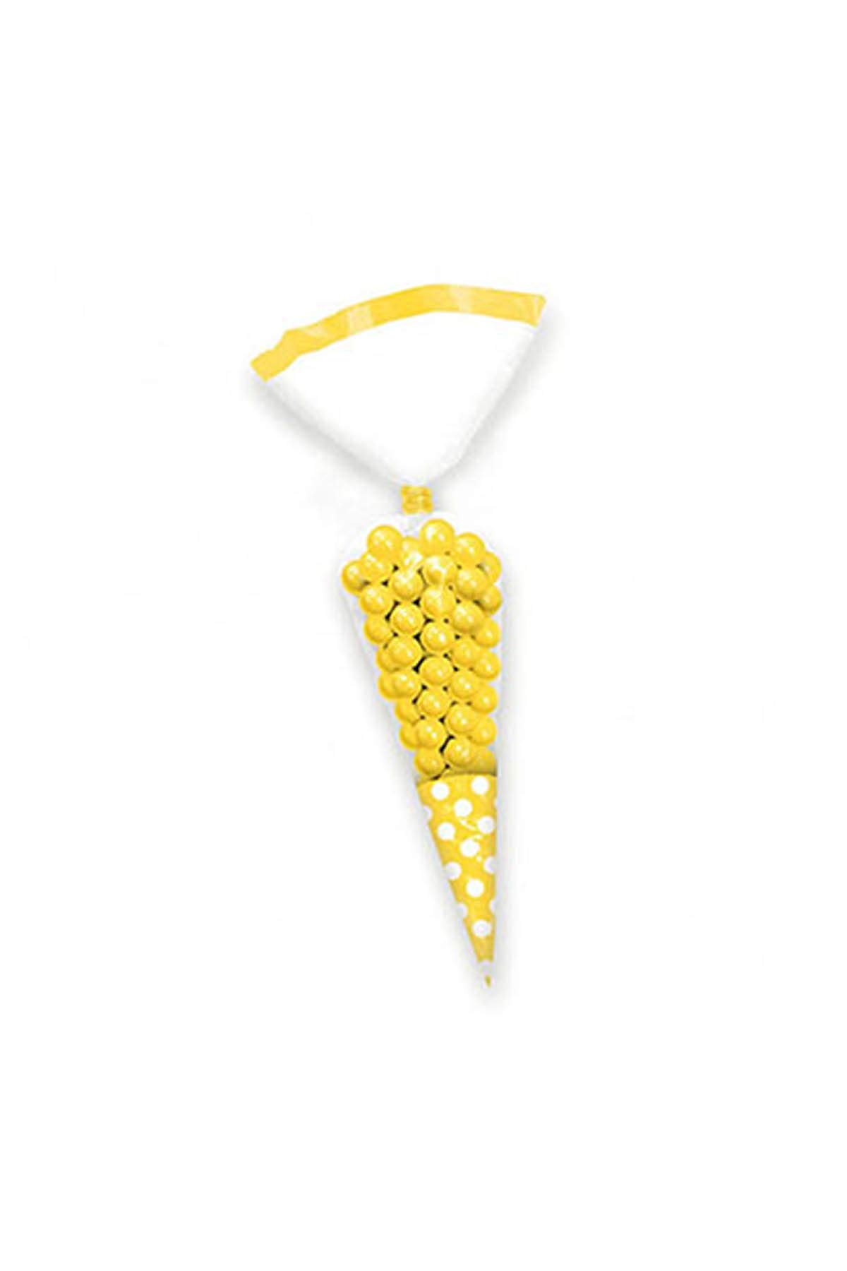 Amscan Candy Buffet Cone Polka Dot Bags - Sun Yellow - Perfect for Birthday Parties, Baby Showers & Wedding Favors