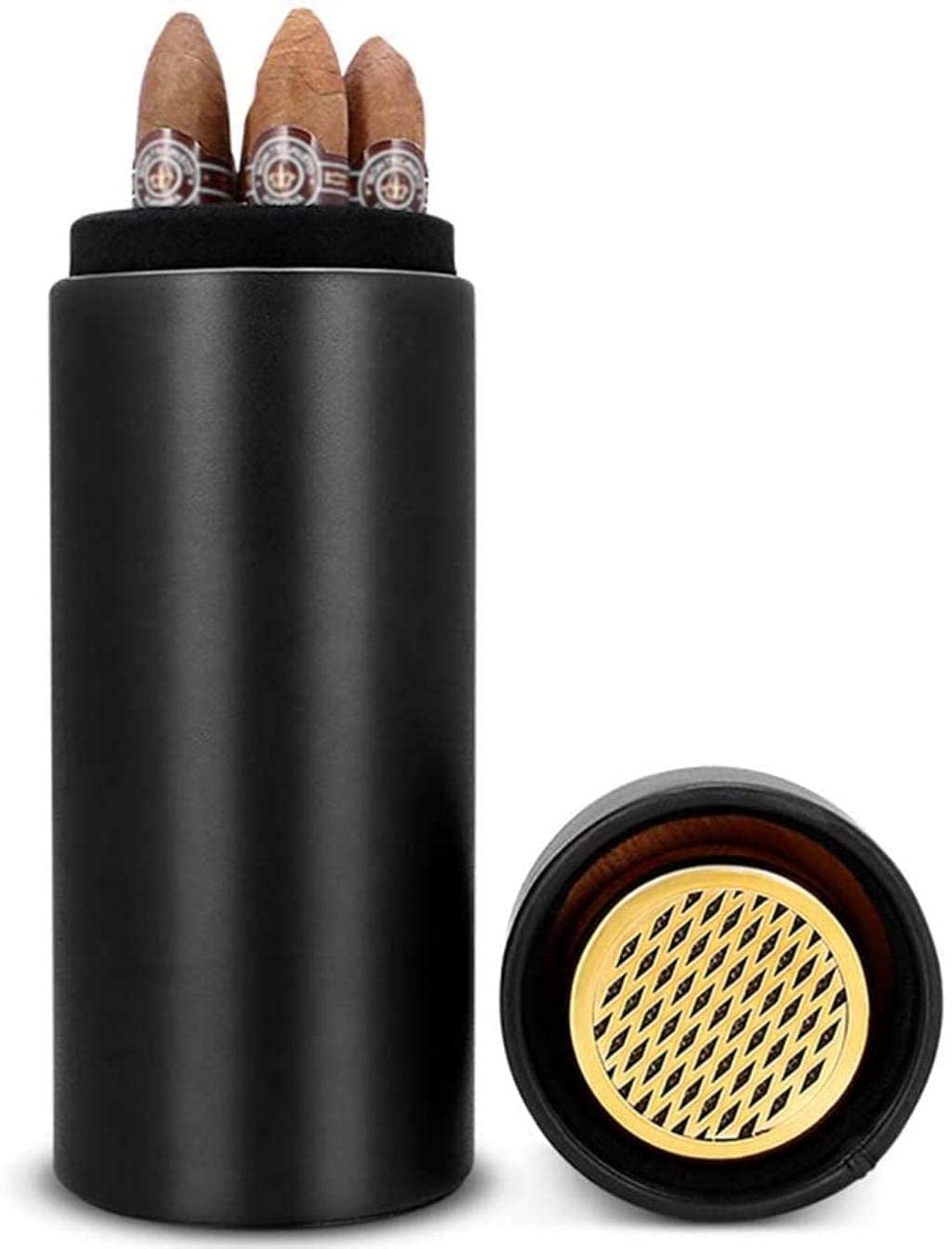 Premium Leather Humidor Cigar Box with Humidifier - Large Capacity Portable Cigar Case, Cigar Tube Holder & Storage Jar - Perfect for Travel, Gifts & Home Cigar Collection