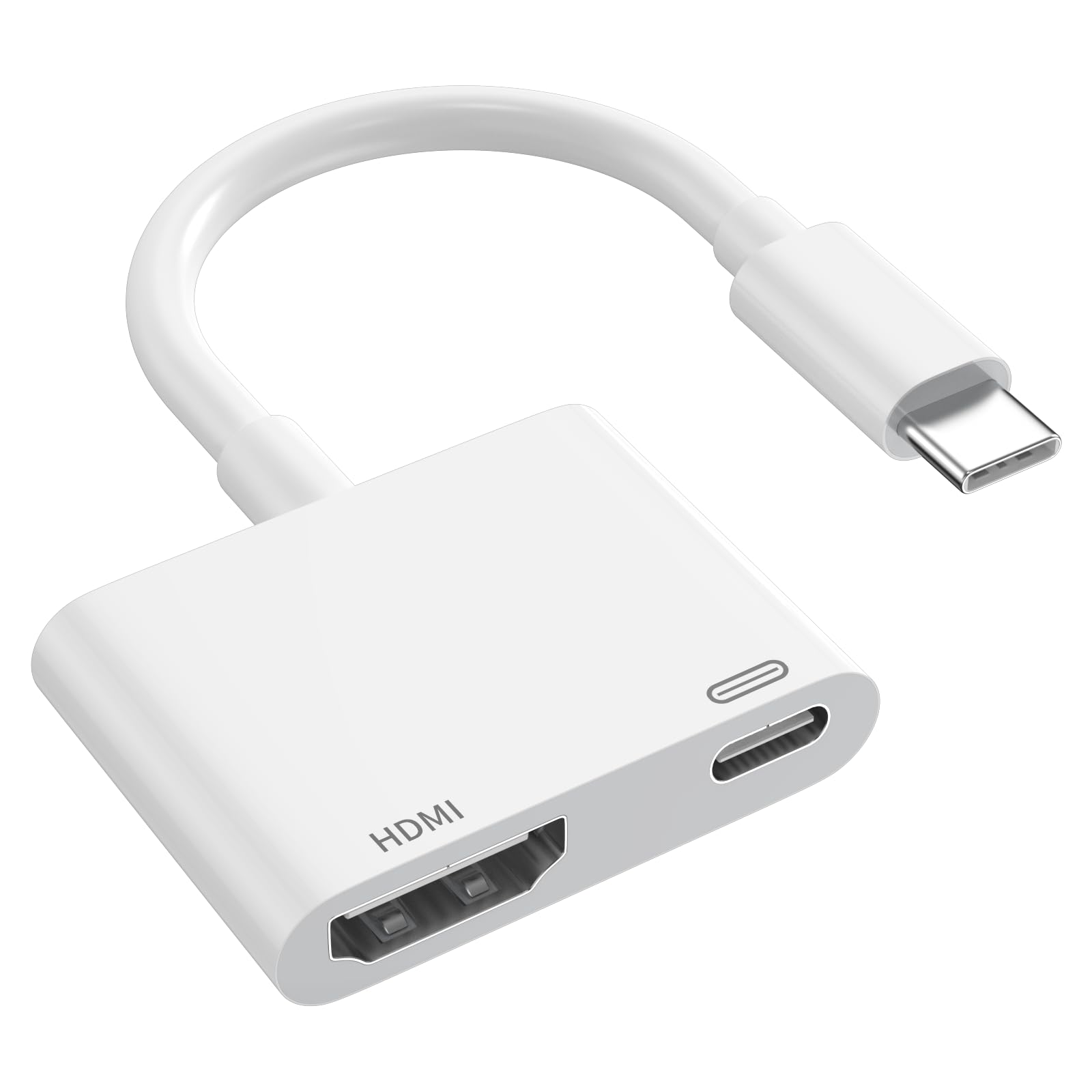 USB C to HDMI Adapter 4K 60Hz for iPhone 16/15 Series & MacBook - Digital AV Converter with Charging Port & Audio Sync - Compatible with iPhone 16/16 Plus/16 Pro/16 Pro Max/15/15 Pro/15 Pro Max, MacBook Pro/Air 2023, iPad Pro - Perfect for Home Theater, Office Presentations & Gaming