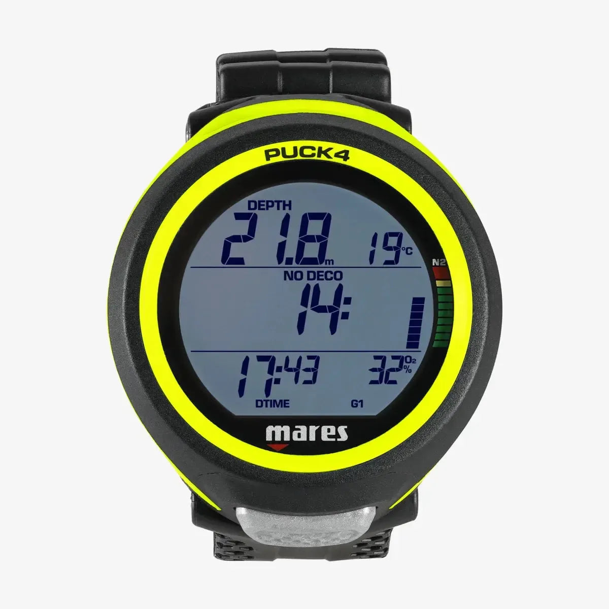Mares Puck 4 Dive Computer - Wrist Mounted Scuba Diving Watch with Backlight for Underwater Exploration, Spearfishing & Night Diving
