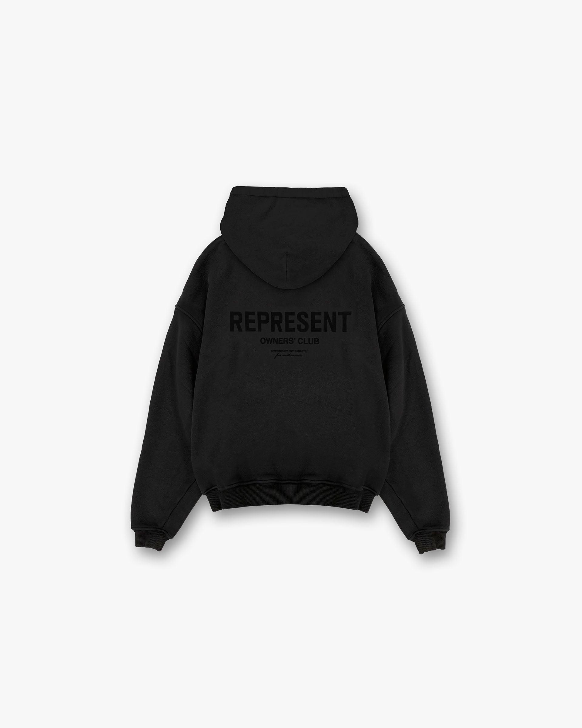 Represent Owners Club Flocked Hoodie - Black | Premium Streetwear Hoodie for Men & Women | Perfect for Casual Wear, Gym, and Outdoor Activities