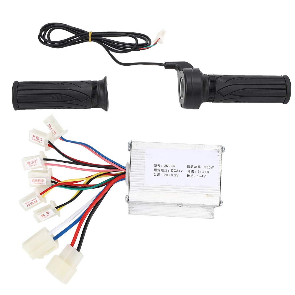 24V 250W Brushed Motor Speed Controller with Thumb Throttle Grip - Compatible with Electric Scooters, Bikes & E-Bike Modifications | Perfect for DIY Electric Vehicle Upgrades & Performance Tuning