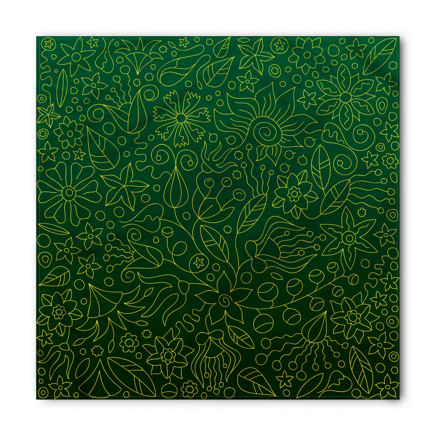 Lunarable Hunter Green Bandana with Spring Florets Petals - Unisex Head & Neck Scarf for Outdoor Activities, Hiking, and Fashion Accessories
