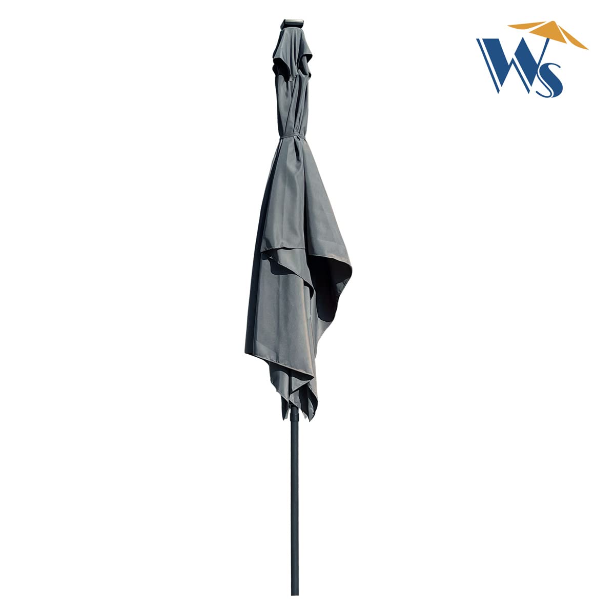 10x6.5ft Solar Powered LED Patio Umbrella with Crank & Tilt - 26 LED Lights, Fade-Resistant Polyester Canopy, 6 Heavy Duty Ribs - Perfect for Outdoor Dining, Poolside Lounging, Backyard Parties & Garden Relaxation (Anthracite)