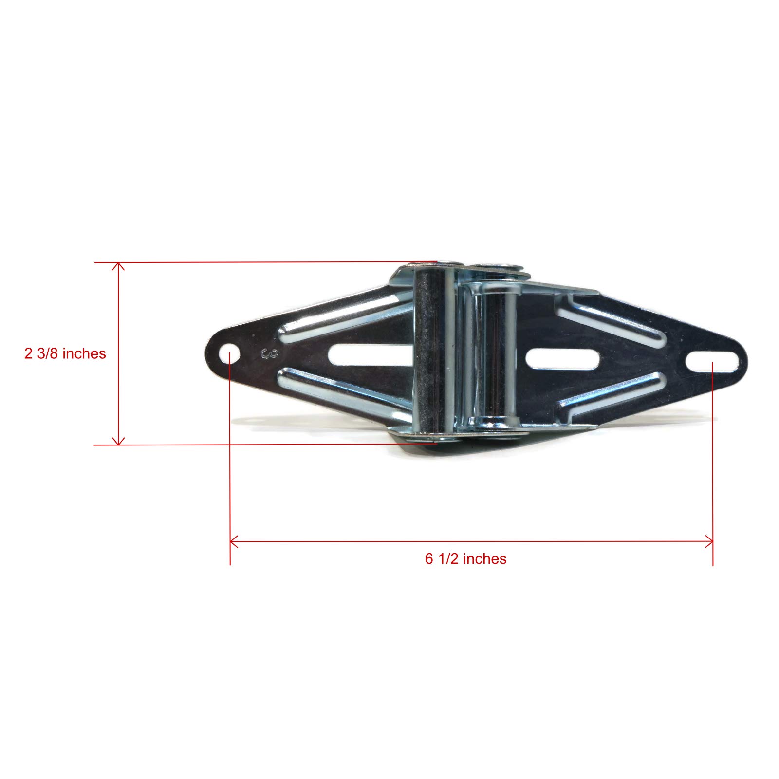 6-Pack 14 Gauge Garage Door #3 Hinges with Predrilled Holes - Heavy Duty Steel Hinges for Garage Doors, Sheds & Barns - Easy Installation for DIY Home Improvement Projects
