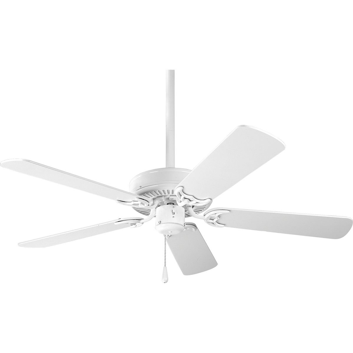 Progress Lighting P2500-30 AirPro 42-Inch White Ceiling Fan with Remote Control - Energy Efficient Indoor Cooling for Living Room, Bedroom & Office