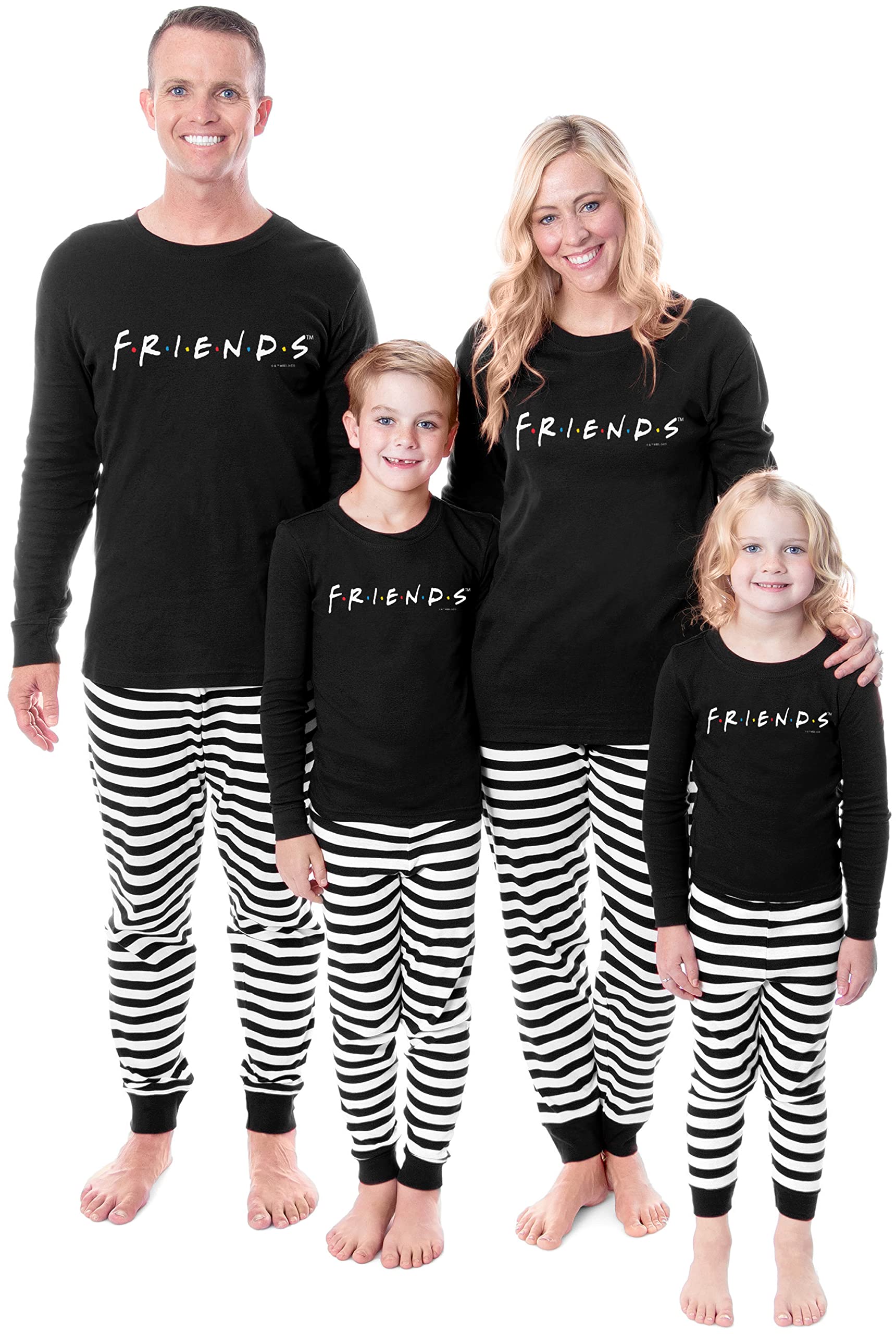INTIMO Friends TV Show Series Tight Fit Cotton Matching Family Pajama Set - Cozy Matching Sleepwear for Family Movie Nights & Holiday Gatherings