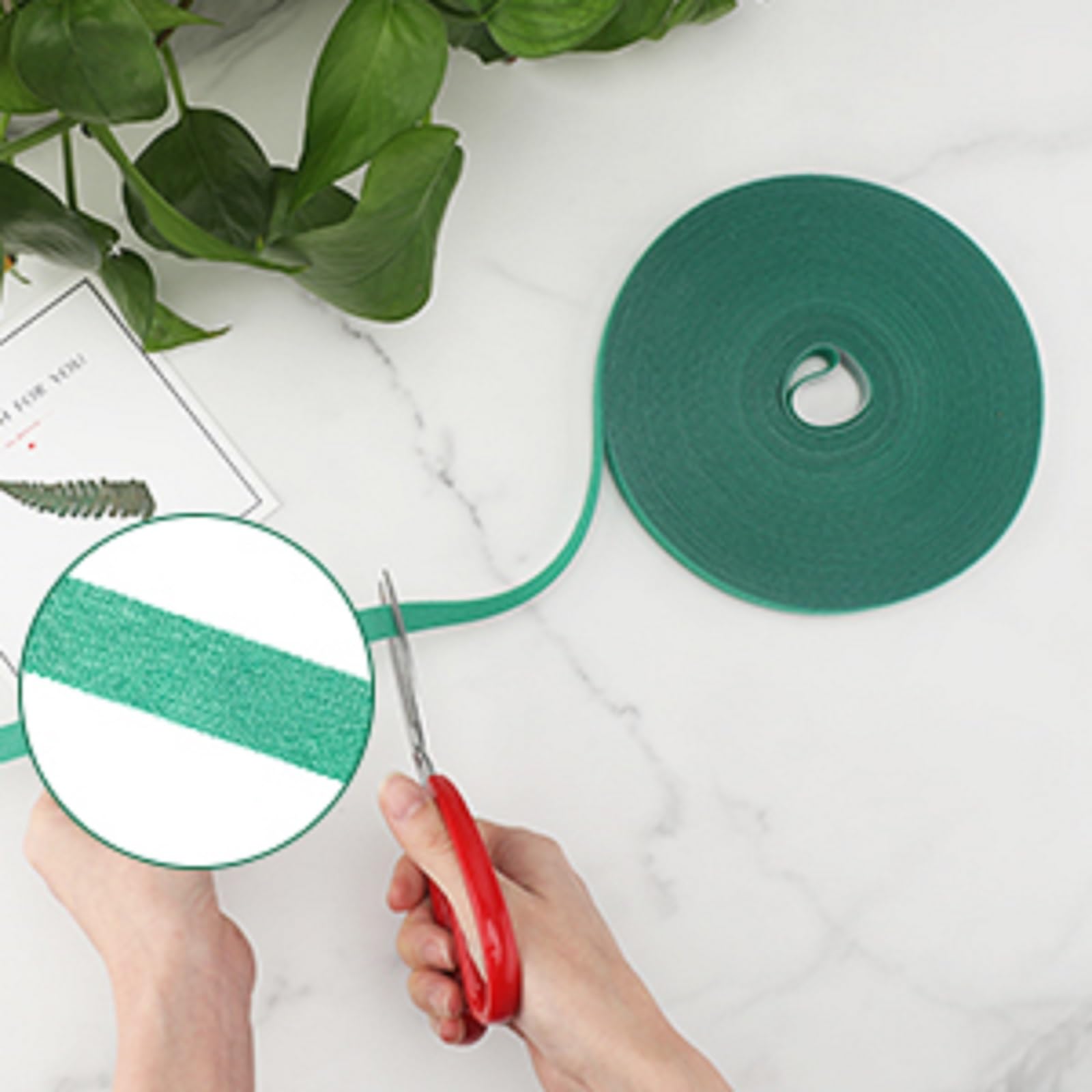 KINGLAKE Garden Plant Tape - 65.6ft Green Plant Support for Climbing Plants | Home & Office Gardening