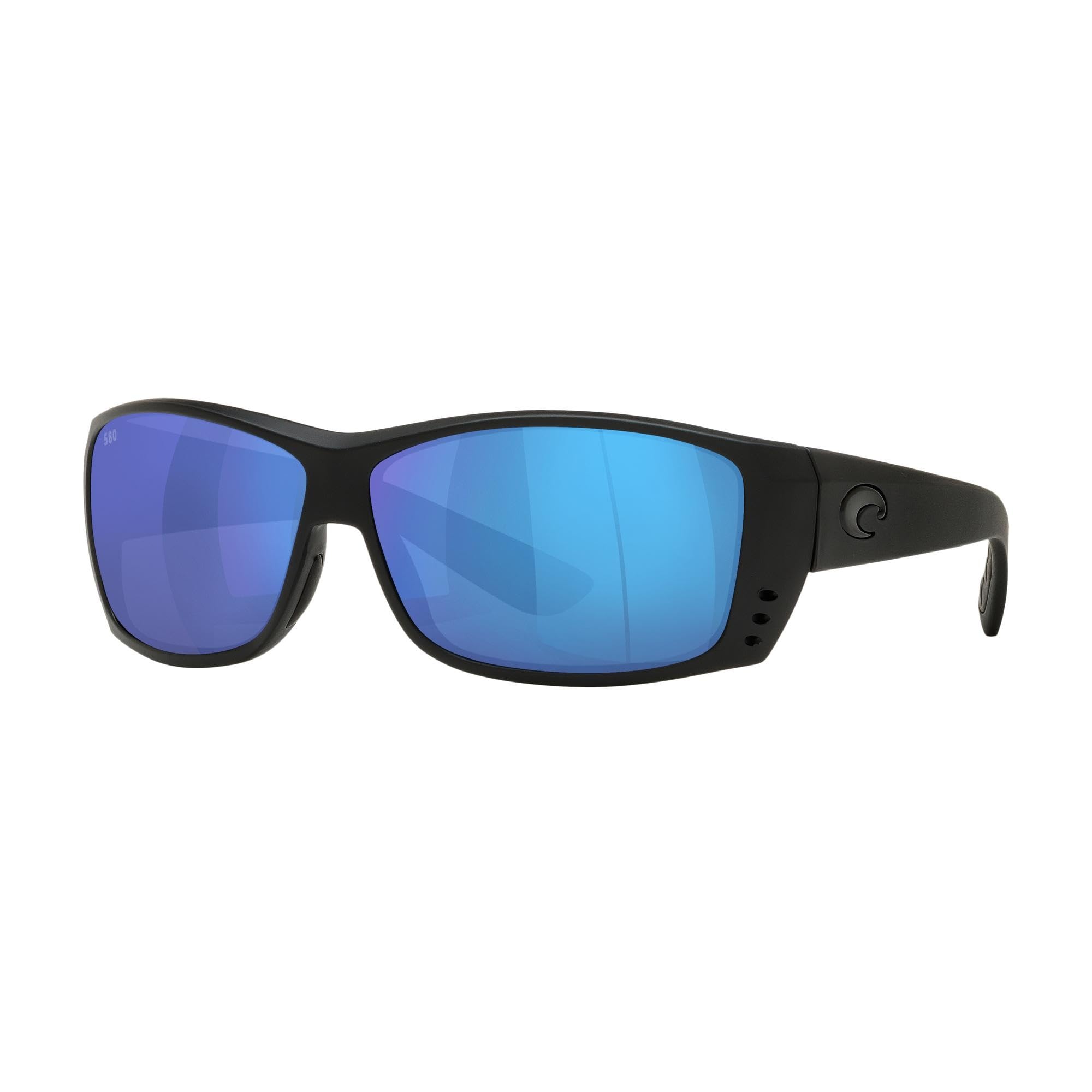 Costa Men's Polarized Sunglasses - Blackout Frame, Blue Mirror Lenses, 61MM - UV Protection for Fishing, Boating & Outdoor Activities
