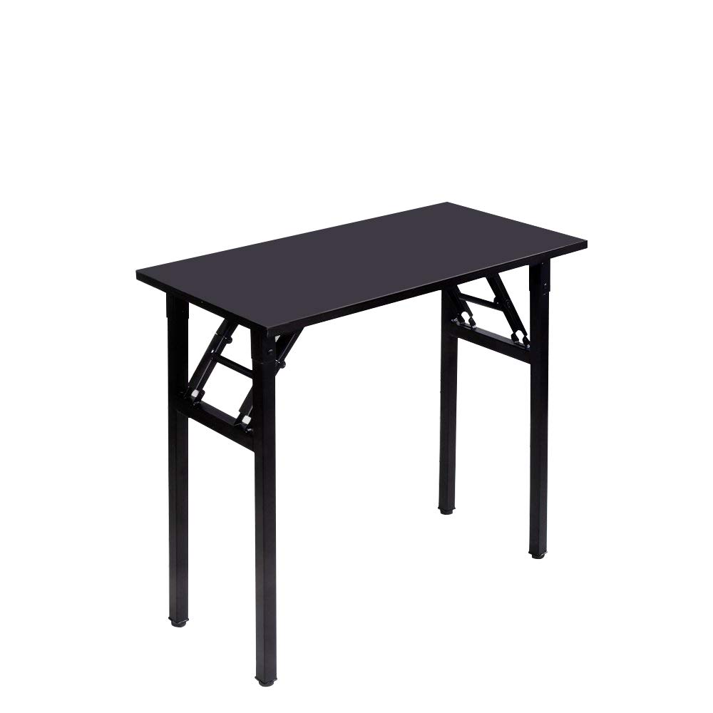 DlandHome 31.5 Inch Small Computer Desk - Foldable Writing Desk for Home Office, Study & Small Spaces | No Assembly Required Laptop Table (Black, Model DND-AC5CB-8040) | Perfect for Apartments, Dorms & Workspaces