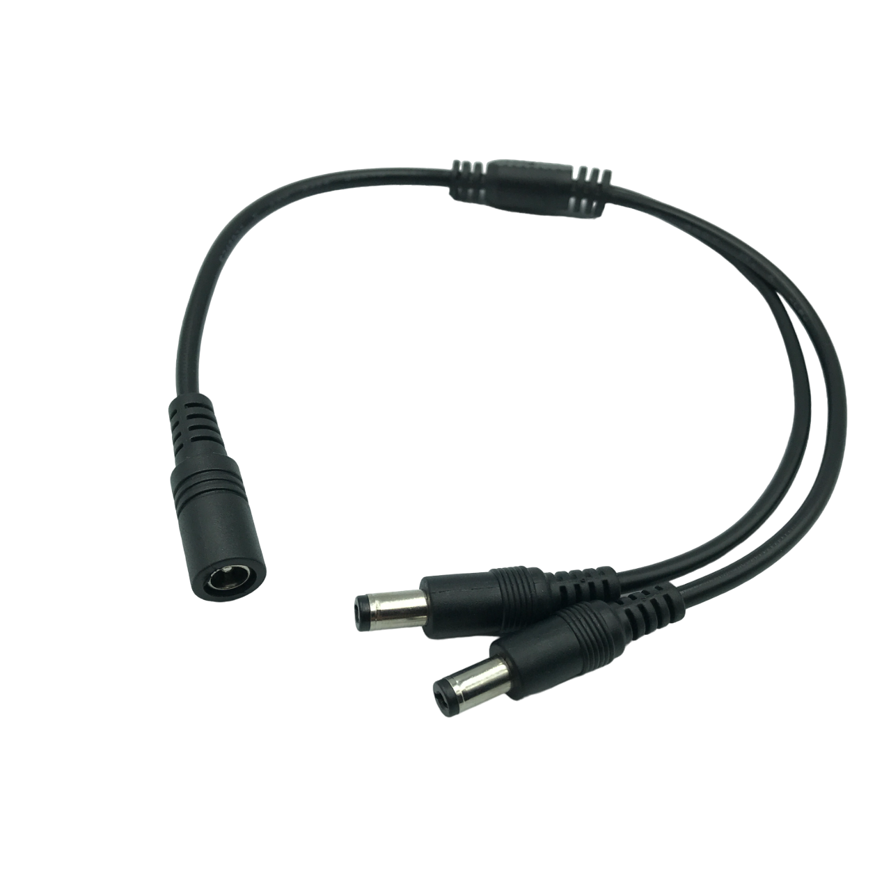1 Female to 2 Male DC Power Splitter Cable - 5.5x2.1mm Barrel Connector for CCTV Cameras, LED Strips & Electronics - Dual Power Adapter Extension Cord