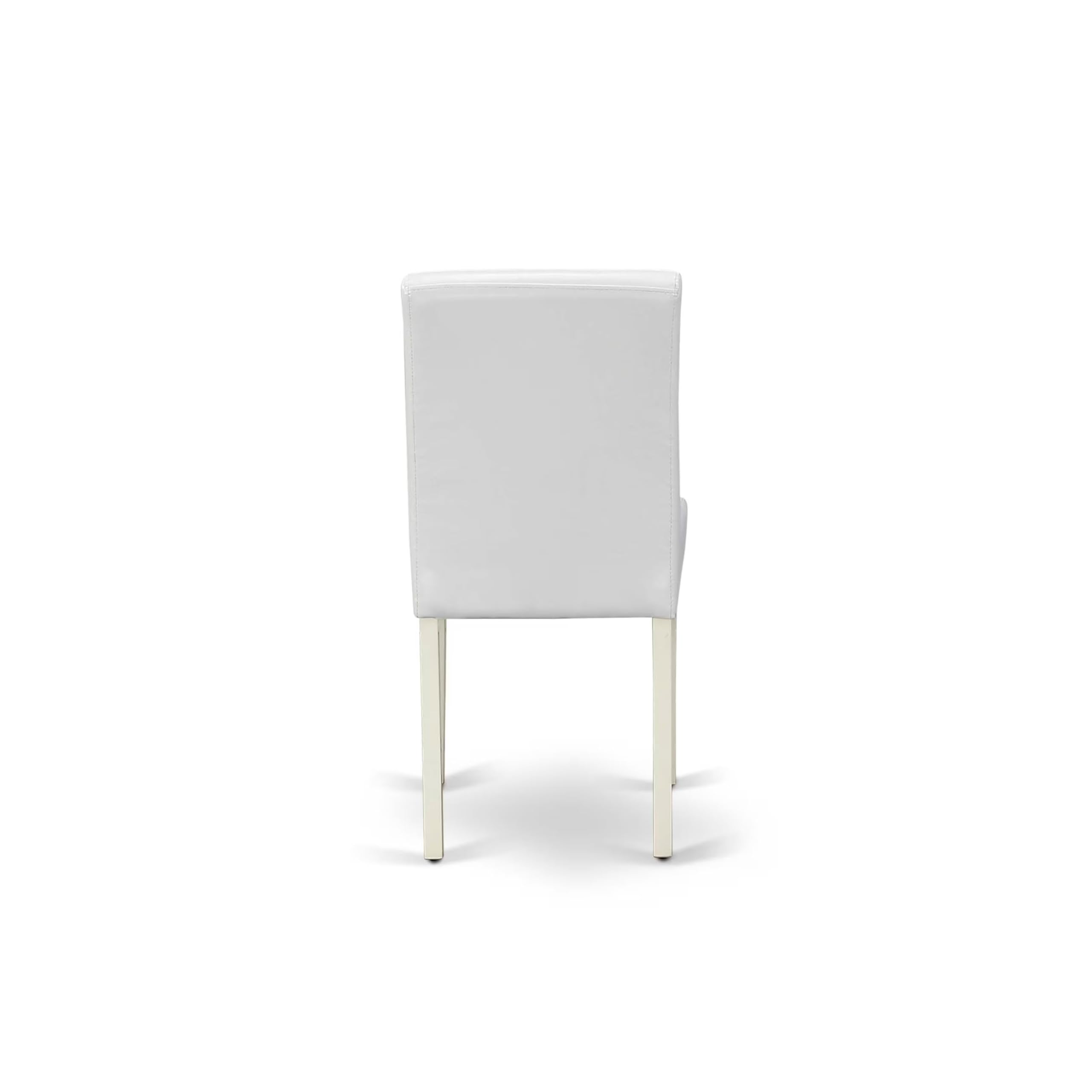 East West Furniture 5-Piece Dining Set with Oval Table & 4 White Faux Leather Chairs - 42x60 Inch Linen White Kitchen Table with Butterfly Leaf Extension - Perfect for Small Spaces, Breakfast Nooks & Compact Dining Rooms