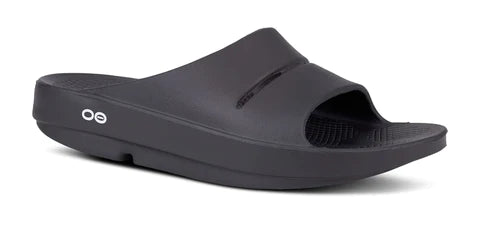 OOFOS Unisex OOahh Recovery Sandals - Black | Comfortable Post-Workout Shoes for Men & Women | Perfect for Running, Walking & Relaxation