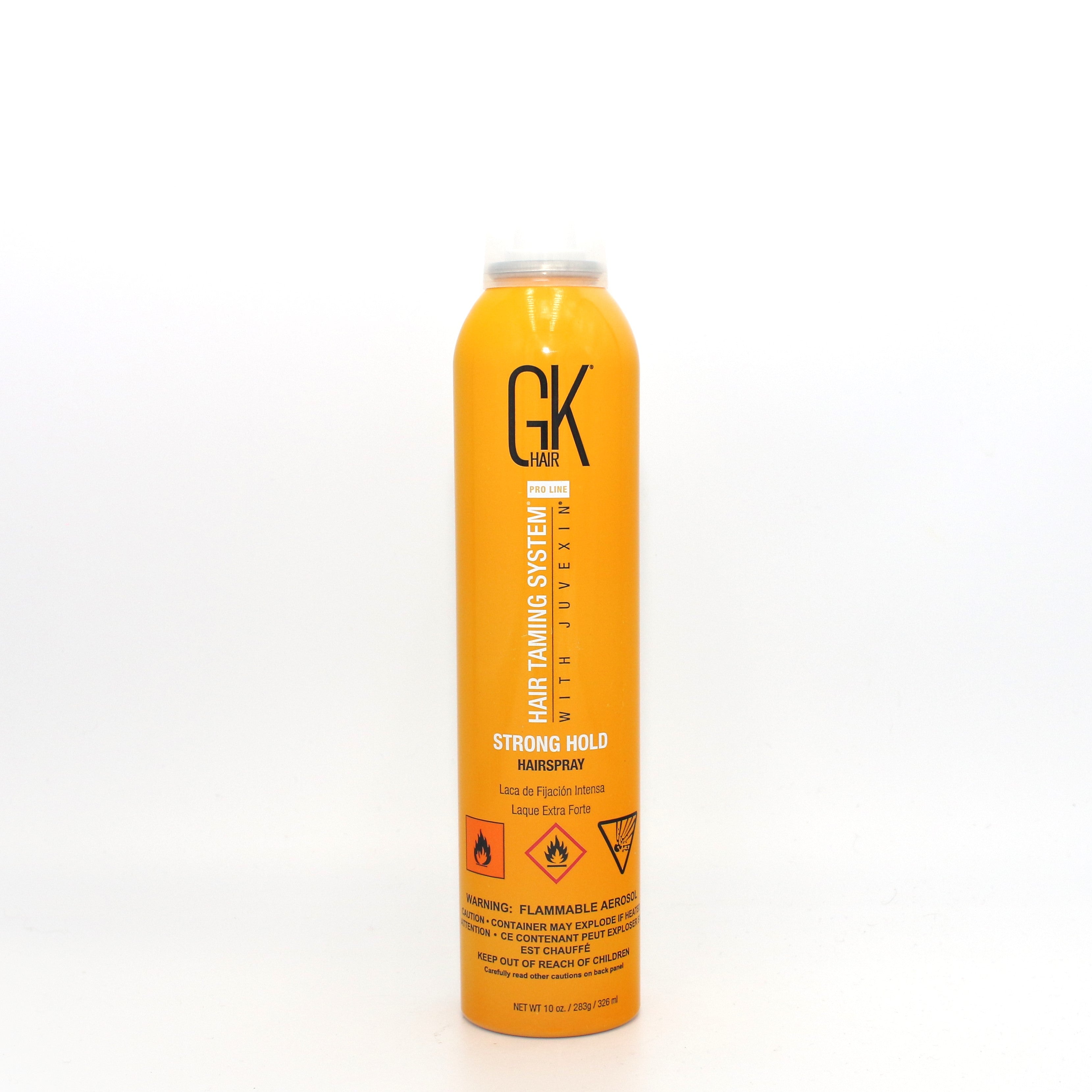 GK Hair Taming System with Juvexin Strong Hold Hairspray 10 oz - Professional Styling for Frizz Control & Long-Lasting Hold - Perfect for Salon Styling, Weddings & Everyday Use