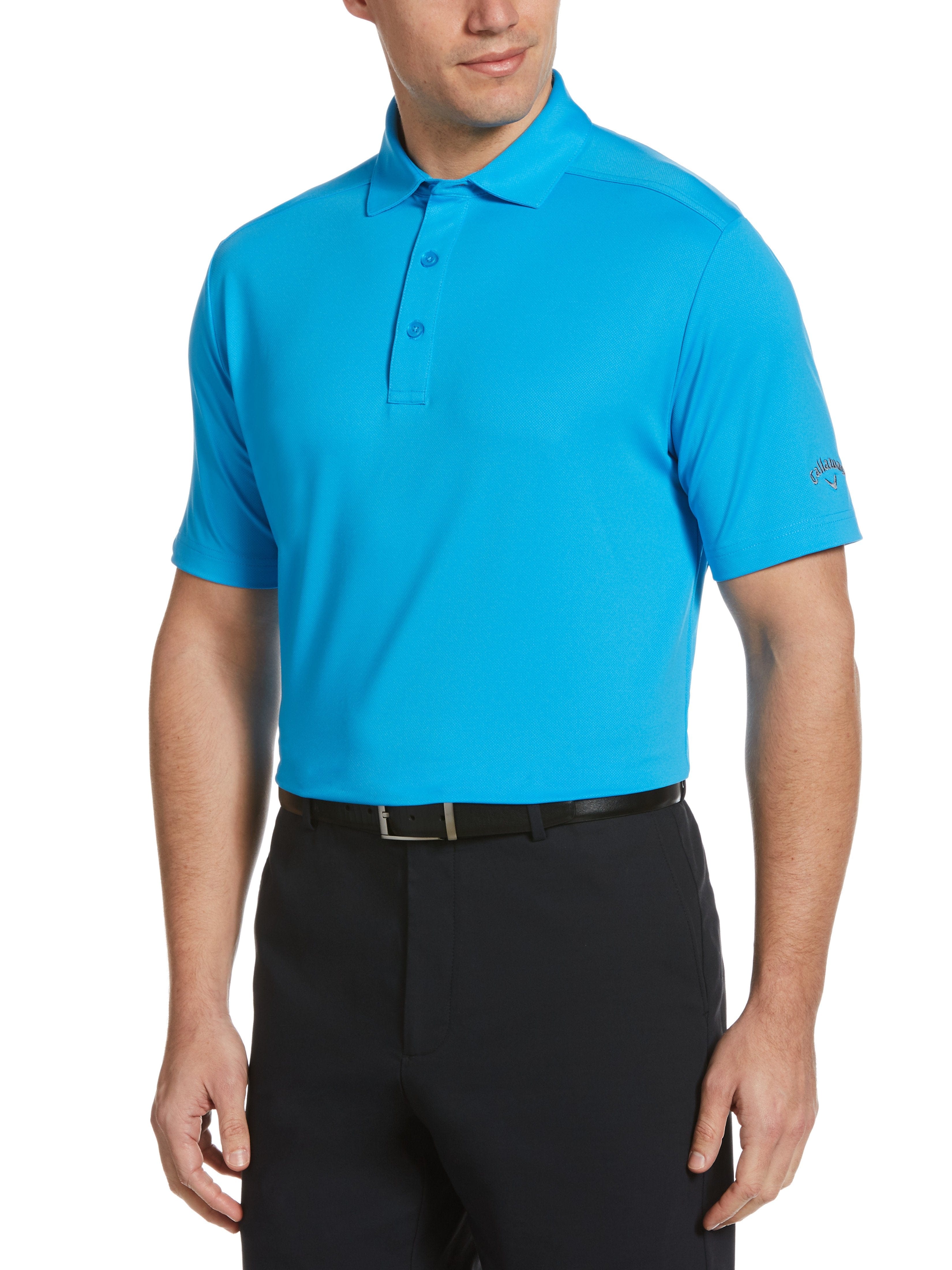 Men's Cooling Micro Hex Polo Shirt - Breathable Quick-Dry Performance Golf & Casual Wear for Summer