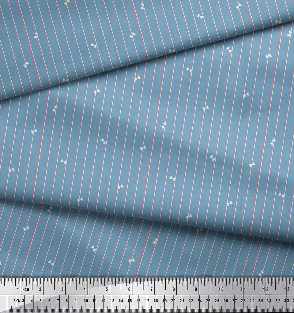 Soimoi Velvet Fabric - Striped & Sand Timer Print Shirting Material for Sewing, DIY Crafts, Quilting - 58 Inches Wide - Perfect for Dresses, Curtains, Home Decor & Upholstery Projects