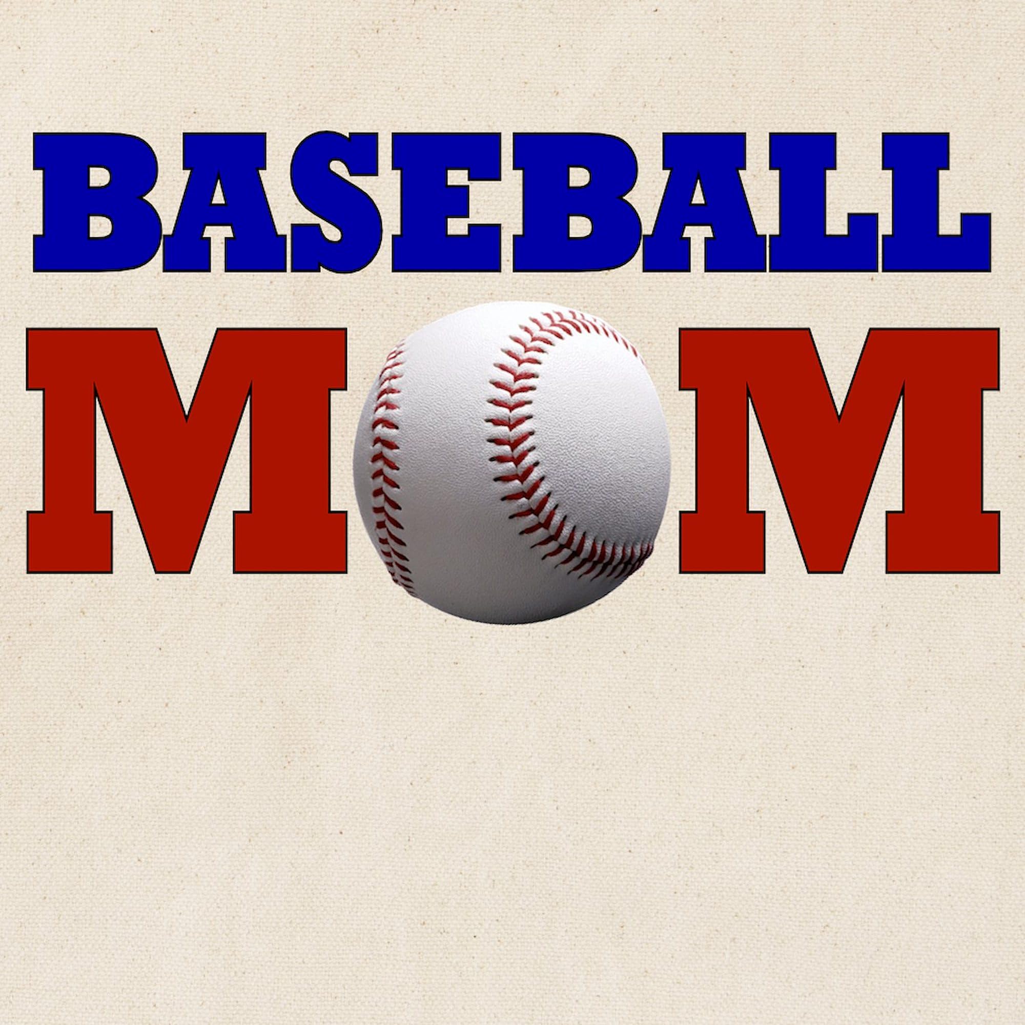 Baseball Mom Tote Bag - Natural Canvas Reusable Shopping Bag for Groceries, Beach, and Everyday Use