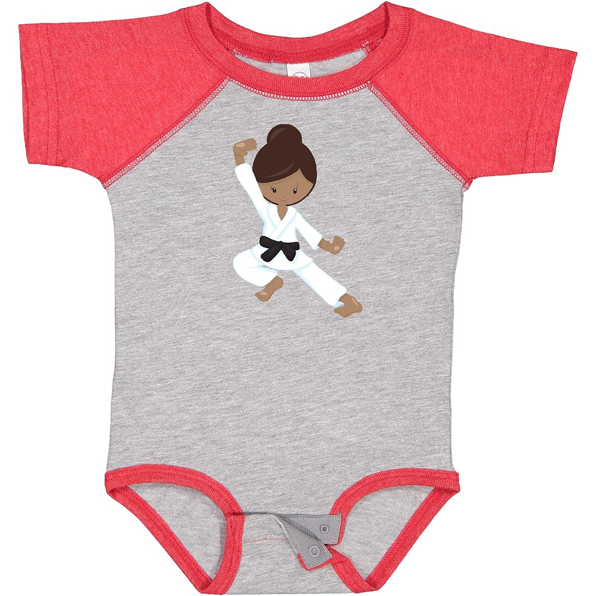 Inktastic African American Girl Black Belt Karate Girl Baby Bodysuit - Cute Martial Arts Outfit for Infants & Toddlers - Perfect for Karate Classes, Birthday Gifts & Black History Month