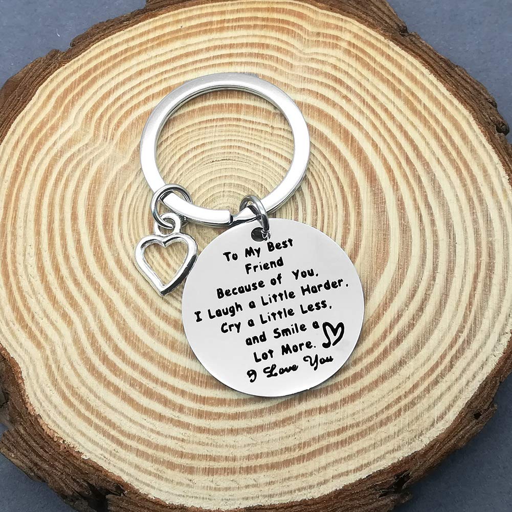 Best Friend Keychain - Cute Friendship Gifts for Women, Personalized Thank You Present for Besties | Christmas, Birthday, Thanksgiving, Mother's Day Gift Idea | Perfect for Key Rings, Backpacks & Everyday Carry