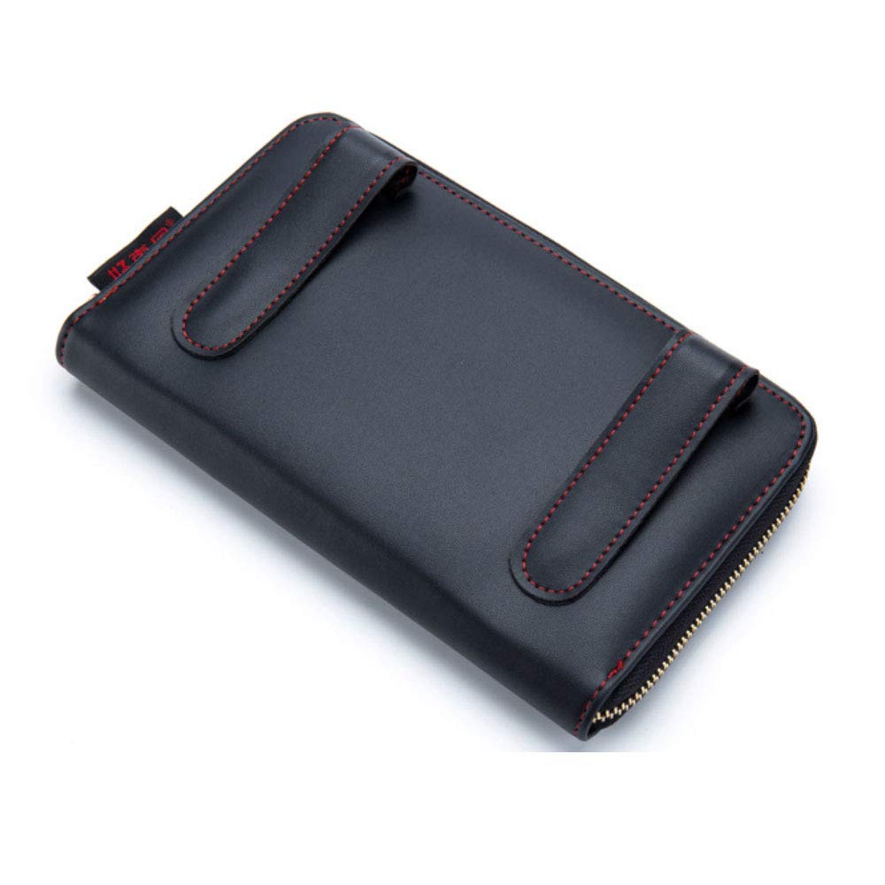 Premium Leather Car Visor Tissue Holder with Zipper - Black Sun Visor Napkin Organizer for Backseat | Car Accessories for Travel, Road Trips & Daily Commute