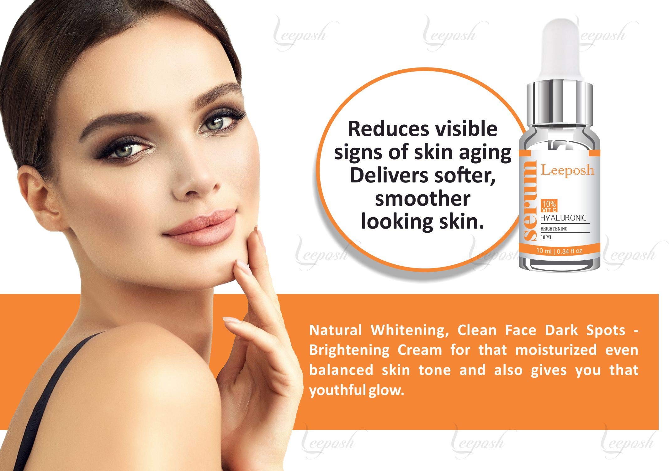 Leeposh Dermaroller Serum with 10% Hyaluronic Acid & Vitamin C - Anti-Aging, Intense Hydration & Moisturizing Face Serum for Glowing Skin | Non-Greasy, Vegan Formula | Perfect for Daily Skincare Routine & Nighttime Rejuvenation