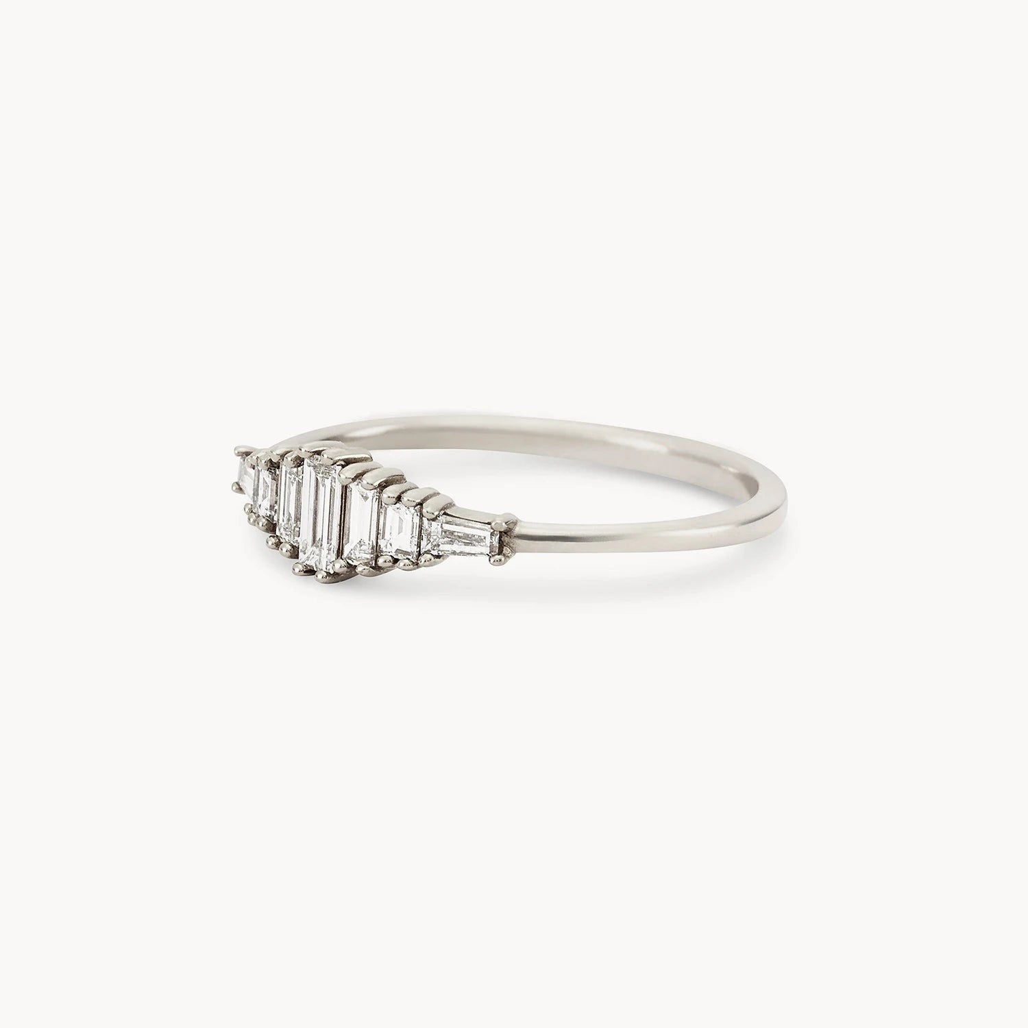14K White Gold Diamond Band Ring for Women - Elegant Daybreak Wedding & Engagement Ring - Perfect for Anniversaries, Proposals & Special Occasions
