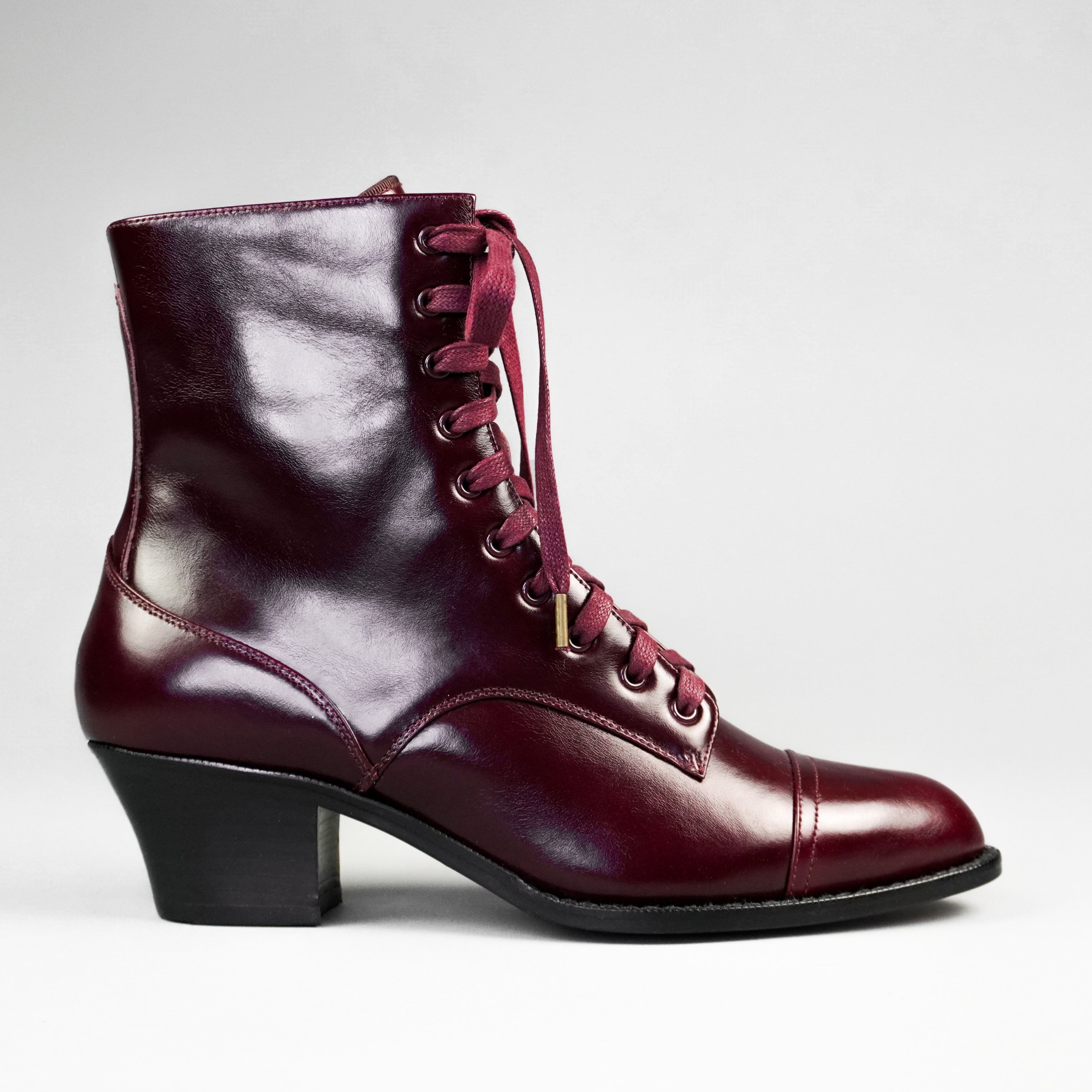 Paris Boots for Women - Wide Width Comfortable Ankle Boots in Burgundy - Perfect for Fall, Winter & Casual Outfits